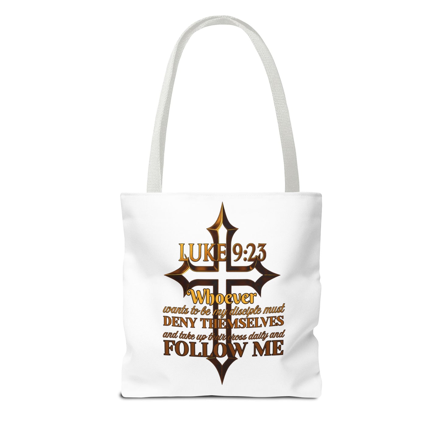 Luke 9:23 Inspirational Cross Tote Bag, Christian Faith Bag, Scripture Motivational Tote, Gift for Believers, Luke 9:23 Bag, Everyday Carry