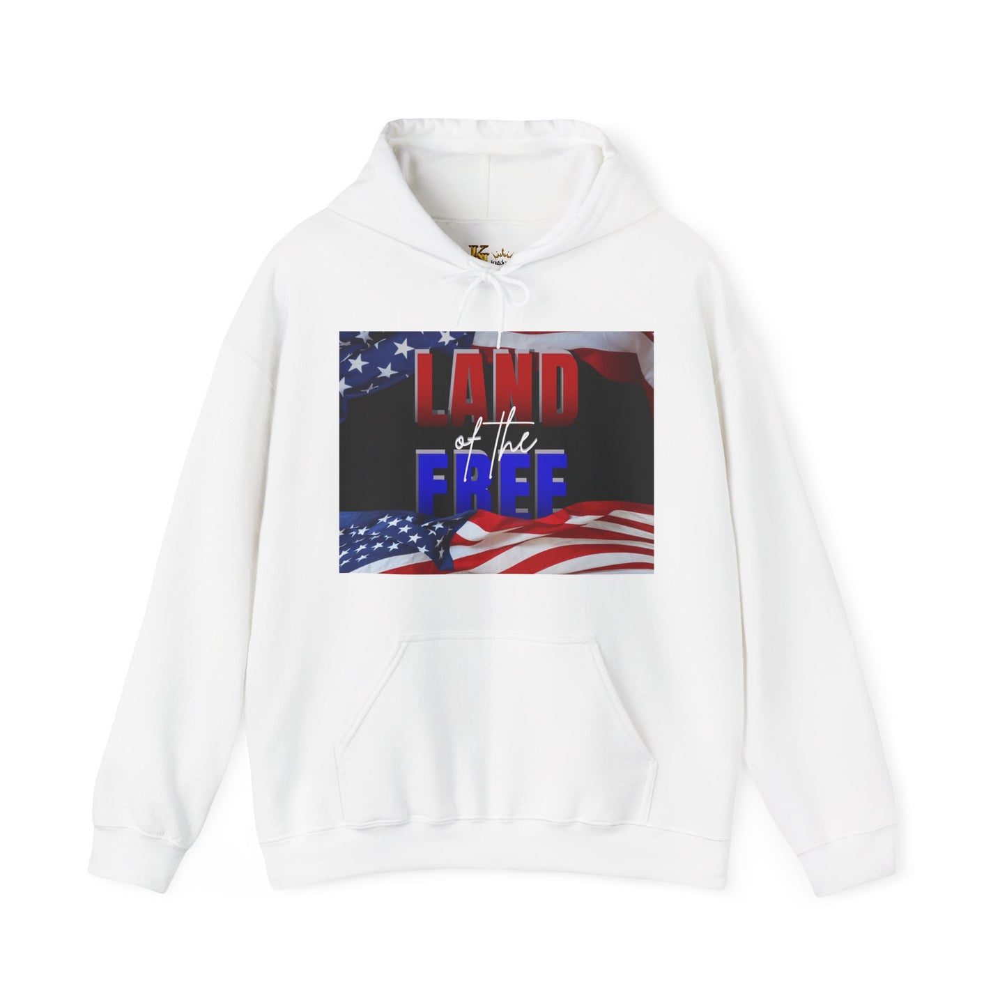 Patriotic Hooded Sweatshirt | Land of the Free | Home of the Brave | Unisex Pullover | Independence Day Gift