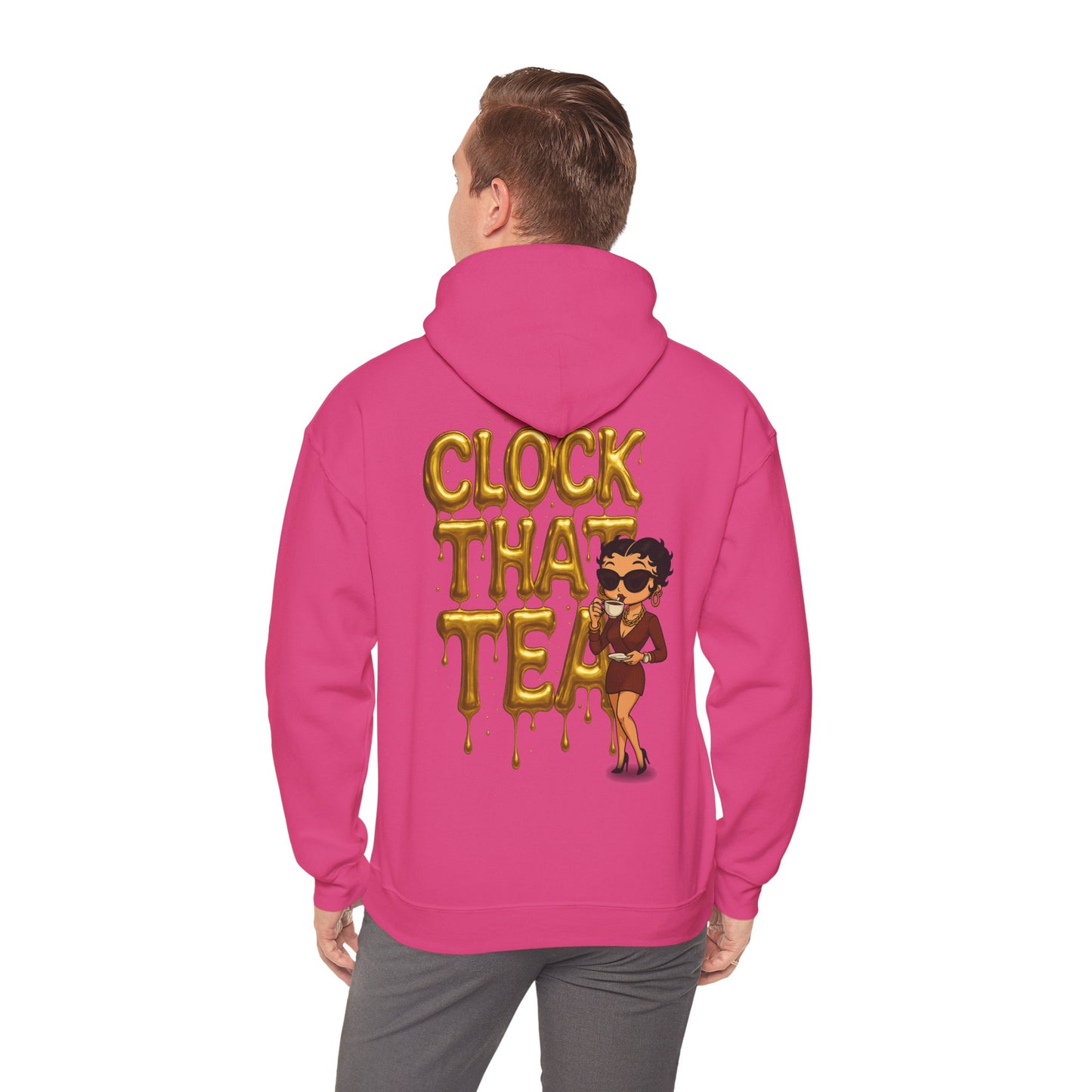 Clock That Tea Hooded Sweatshirt, Fun Unisex Hoodie, Cozy Sweatshirt Gift for Tea Lovers, Stylish Casual Wear, Perfect for Any Season