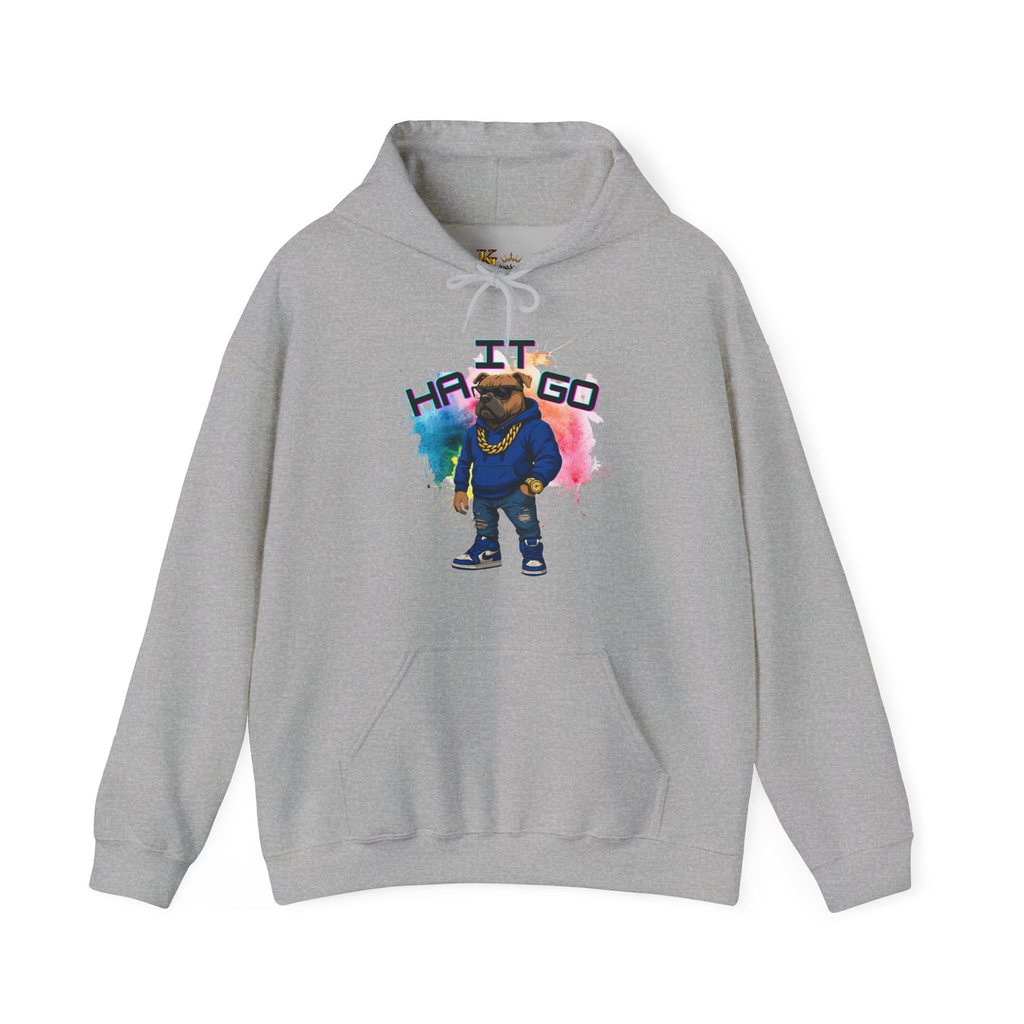 Ha It Go Cool Hipster Dog Hoodie, Streetwear Unisex Sweatshirt, Funny Pet Lover Gift, Casual Stylish Pullover, Colorful Graphic Sweatshirt