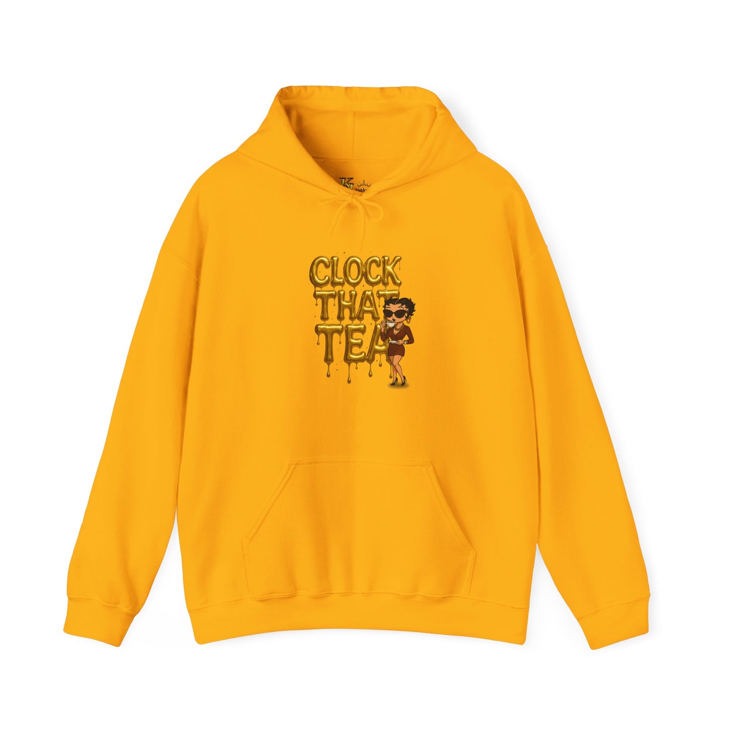 Clock That Tea Hooded Sweatshirt, Fun Unisex Hoodie, Cozy Sweatshirt Gift for Tea Lovers, Stylish Casual Wear, Perfect for Any Season