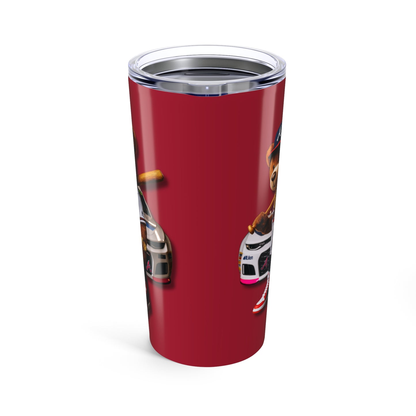 Atlanta Braves Baseball, Race Car Enthusiast Tumbler | Personalized 20oz Travel Mug | Gift for Him, Birthday, Car Lovers, Racing Event, Unique Beverage Container