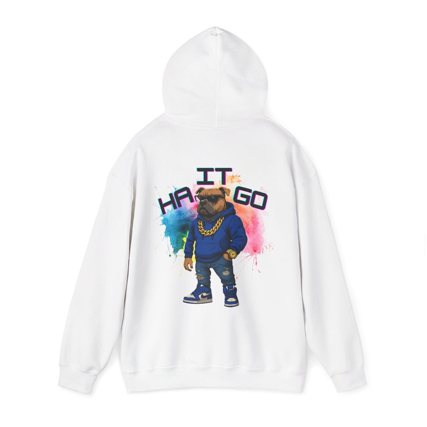 Ha It Go Cool Hipster Dog Hoodie, Streetwear Unisex Sweatshirt, Funny Pet Lover Gift, Casual Stylish Pullover, Colorful Graphic Sweatshirt