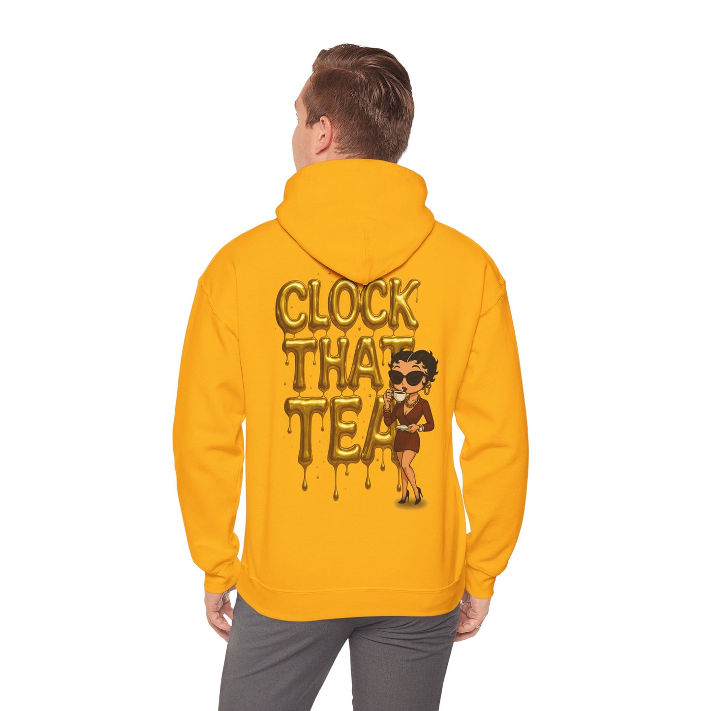 Clock That Tea Hooded Sweatshirt, Fun Unisex Hoodie, Cozy Sweatshirt Gift for Tea Lovers, Stylish Casual Wear, Perfect for Any Season