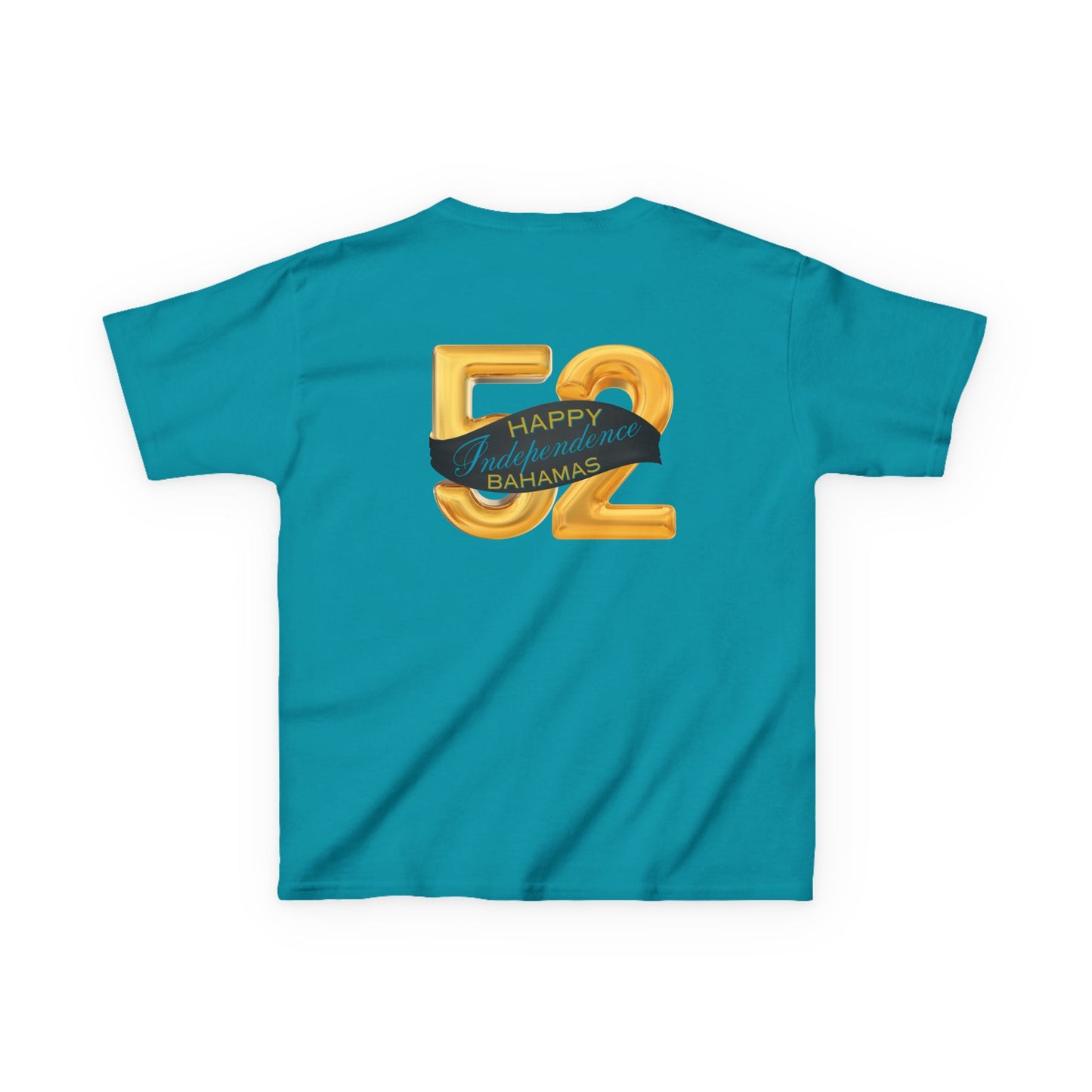 Happy 52nd Independence Blue Stripe Bahamas Kids Tee, Fun Kids Shirt, Celebration T-Shirt, Birthday Gift, Summer Apparel, Independence Day Outfit