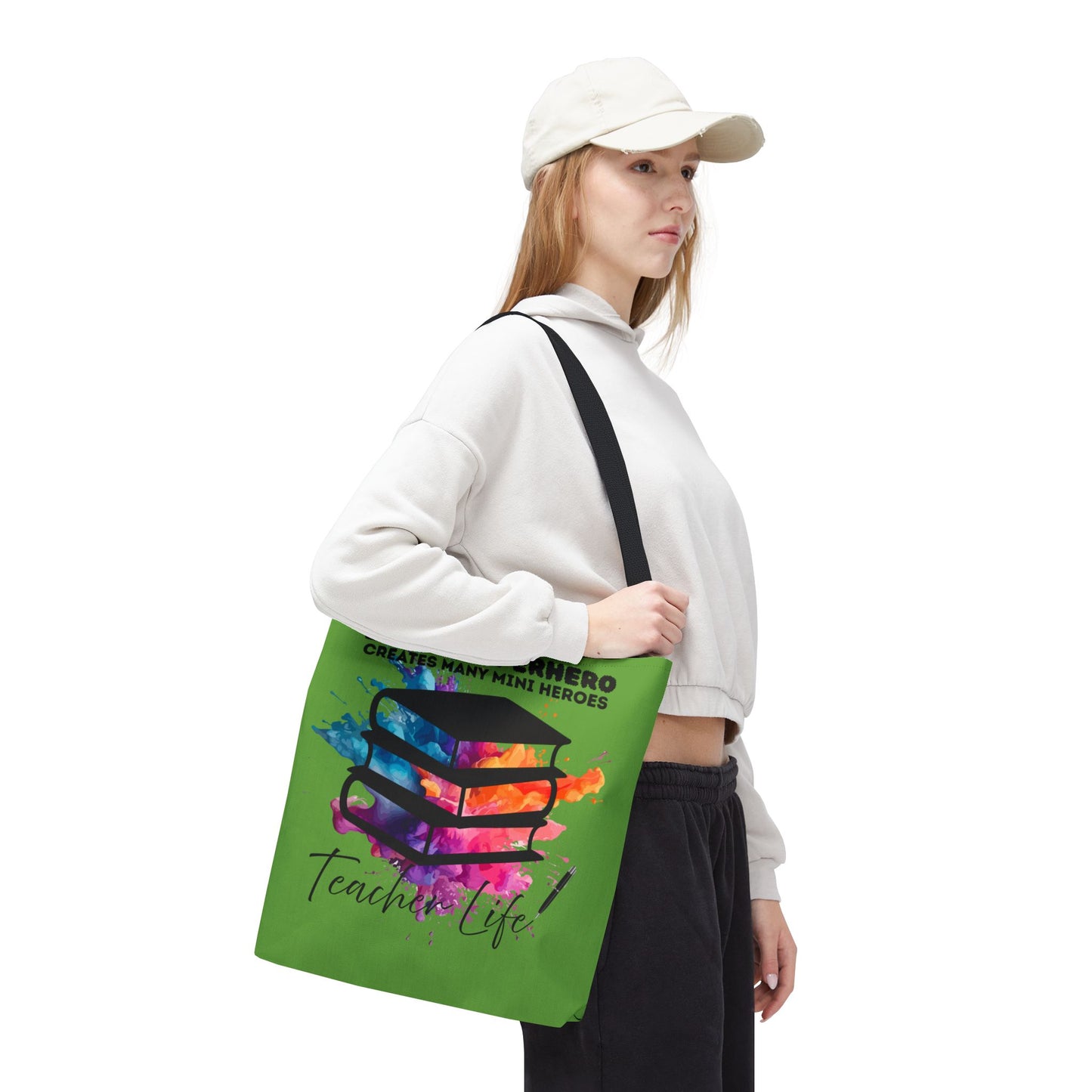 Superhero Teacher Life Tote Bag, Teacher Gift, Eco-Friendly Bag, Back to School Accessory, Inspirational Tote