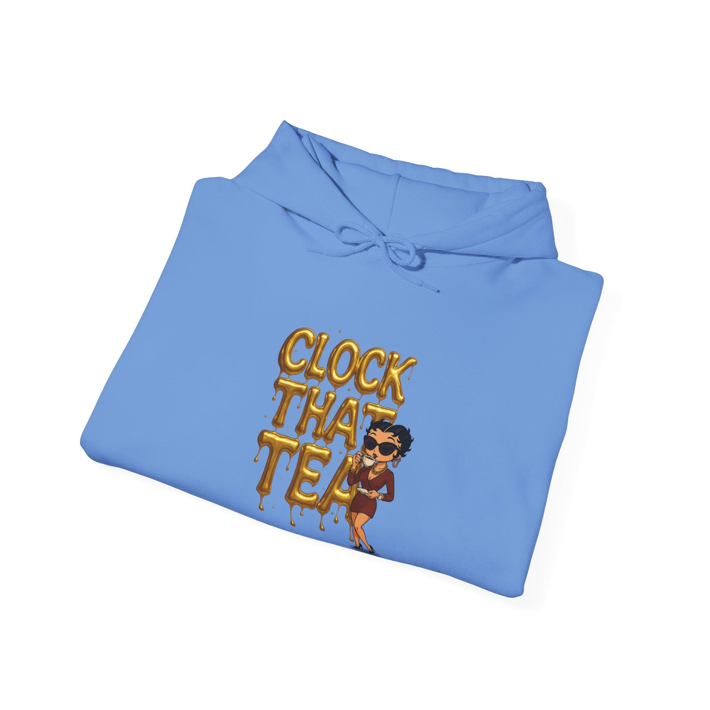 Clock That Tea Hooded Sweatshirt, Fun Unisex Hoodie, Cozy Sweatshirt Gift for Tea Lovers, Stylish Casual Wear, Perfect for Any Season
