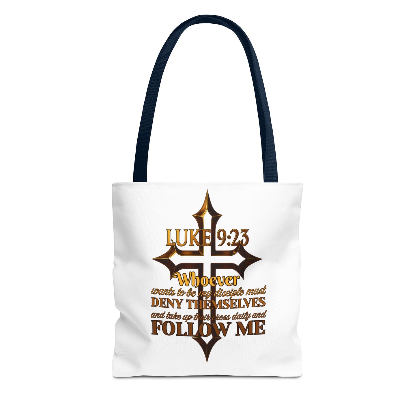 Luke 9:23 Inspirational Cross Tote Bag, Christian Faith Bag, Scripture Motivational Tote, Gift for Believers, Luke 9:23 Bag, Everyday Carry