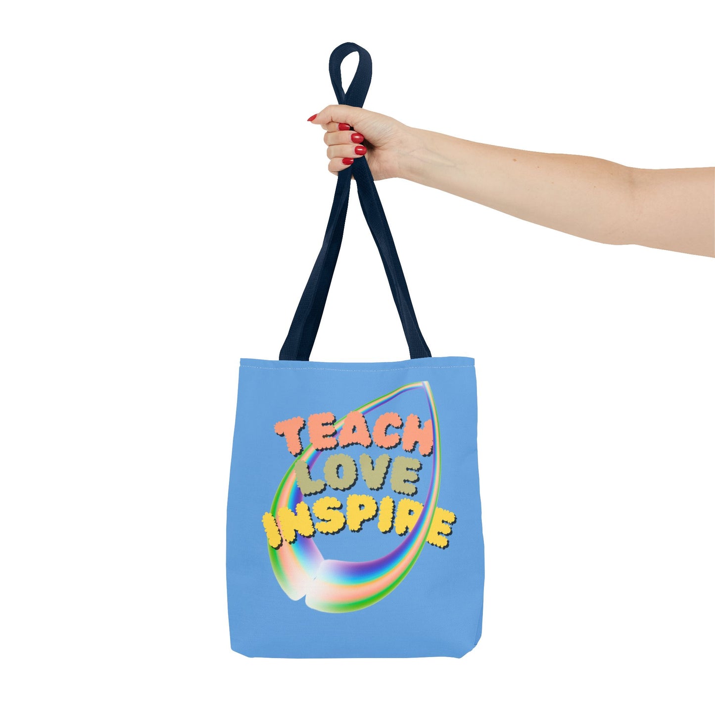 Teach Love Inspire, Inspirational Tote Bag, Teach Love Inspire, Motivational Bag, Teacher Gift, Bright Colorful Tote, Eco-Friendly Shopping Bag