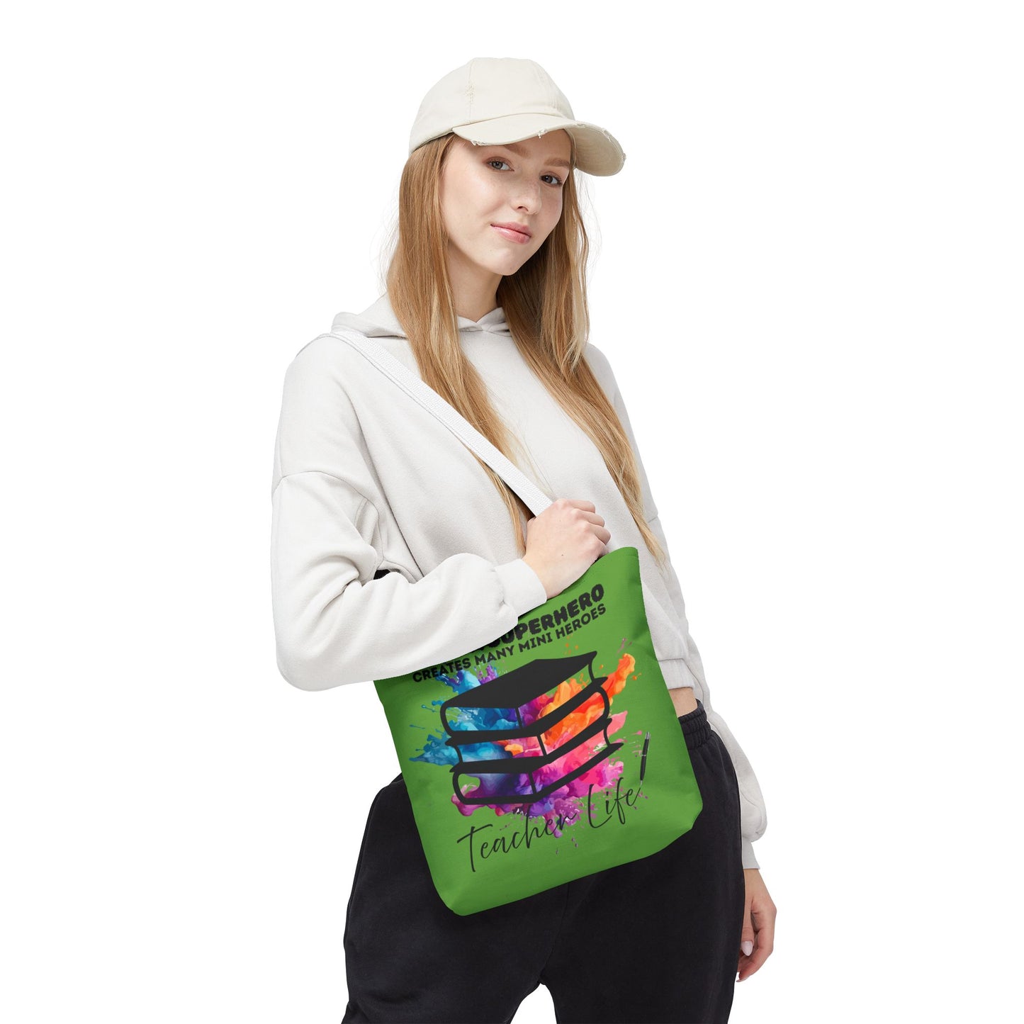 Superhero Teacher Life Tote Bag, Teacher Gift, Eco-Friendly Bag, Back to School Accessory, Inspirational Tote