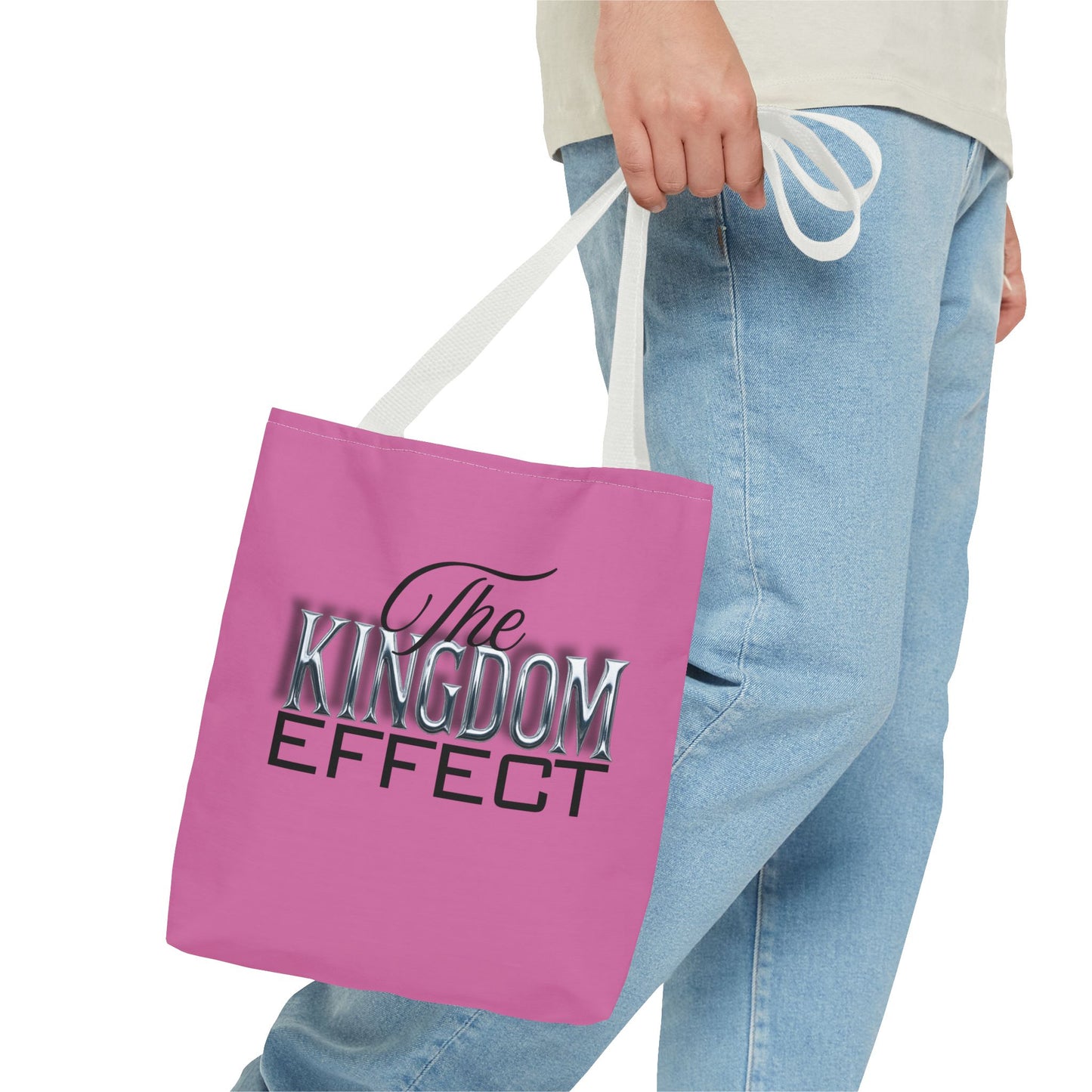 The Kingdom Effect Pink Tote Bag | Stylish Reusable Shoulder Bag | Gift for Kingdom Lovers | Eco-Friendly Shopping Tote, Everyday Companion