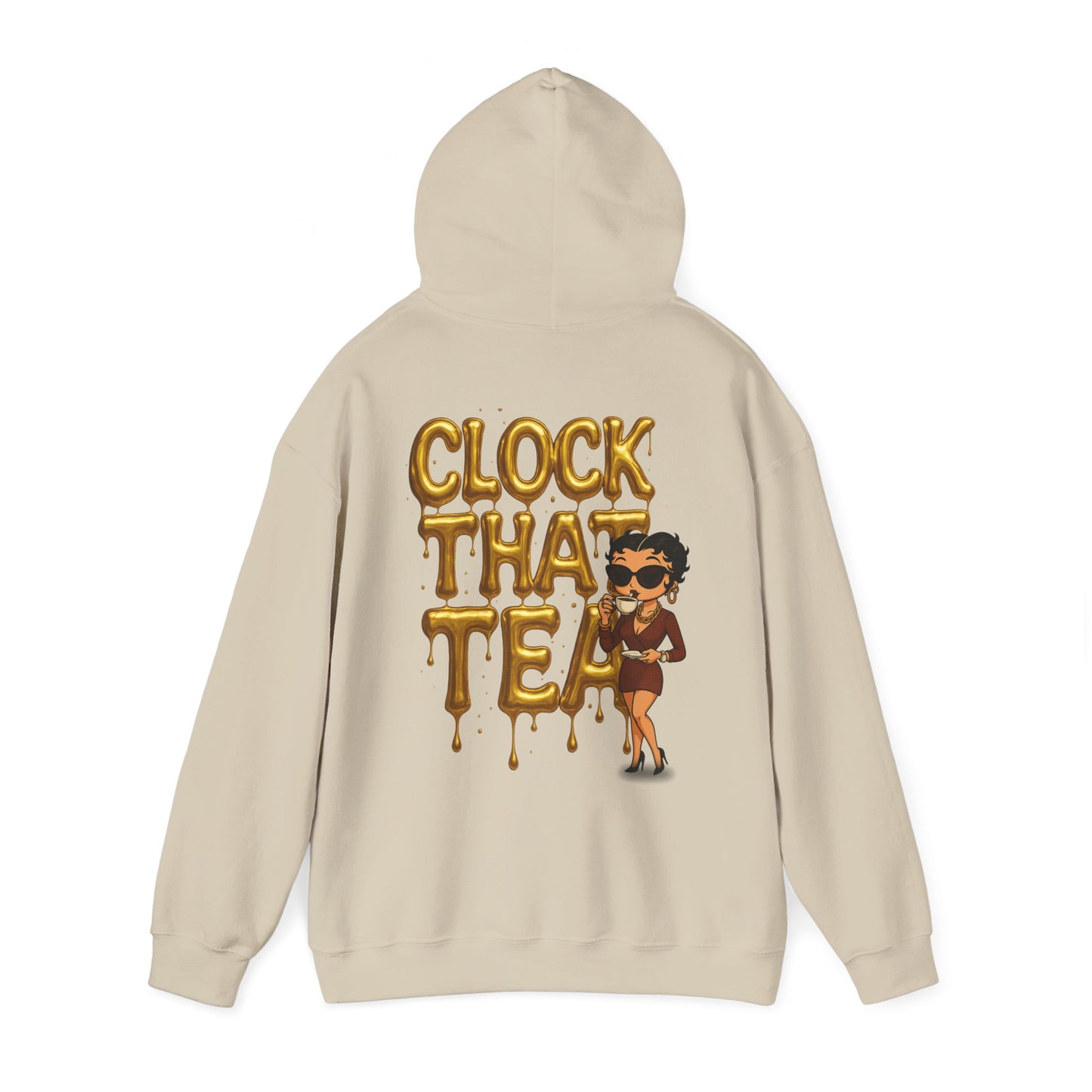 Clock That Tea Hooded Sweatshirt, Fun Unisex Hoodie, Cozy Sweatshirt Gift for Tea Lovers, Stylish Casual Wear, Perfect for Any Season