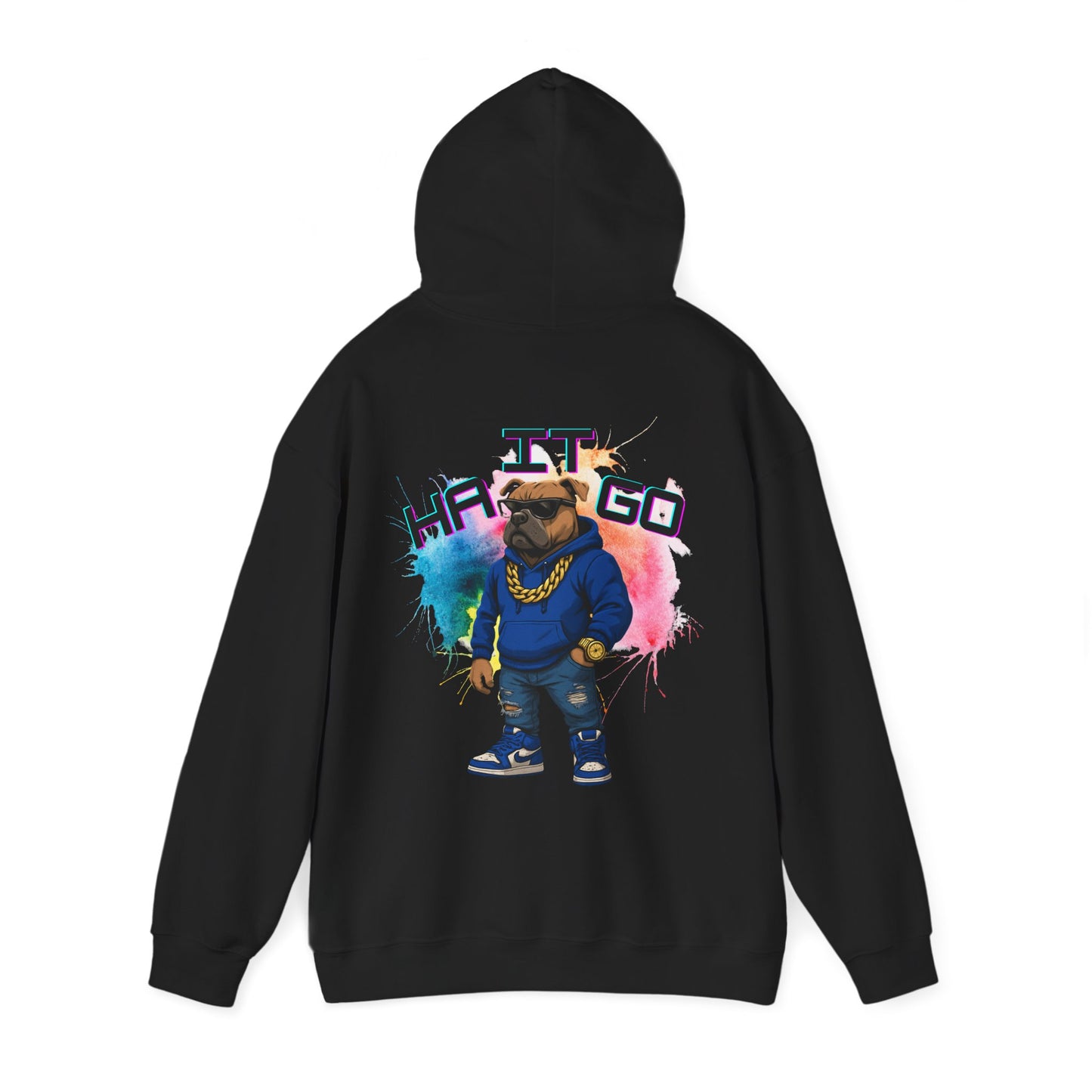 Ha It Go Cool Hipster Dog Hoodie, Streetwear Unisex Sweatshirt, Funny Pet Lover Gift, Casual Stylish Pullover, Colorful Graphic Sweatshirt