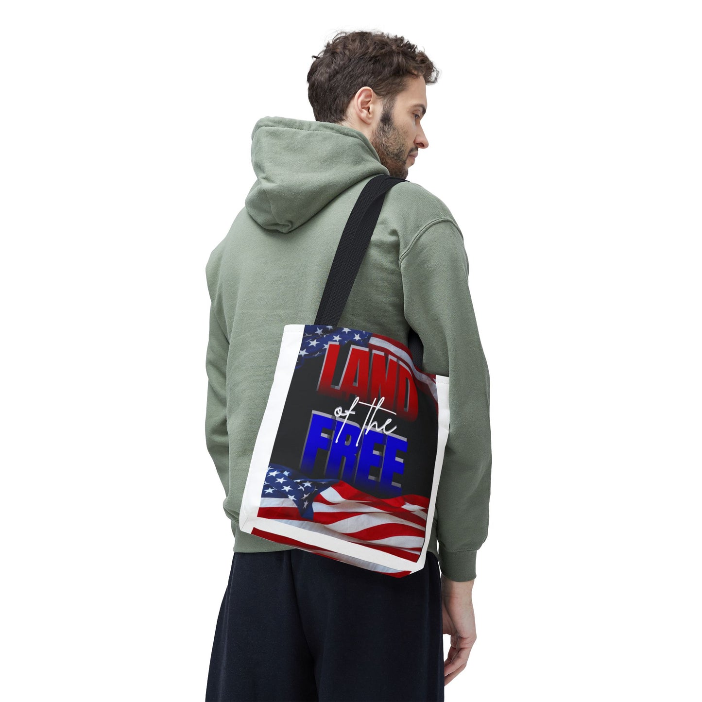 Patriotic Tote Bag - Land of the Free, Home of the Brave, USA Flag, Fourth of July, Gift for Patriots, Summer Fun