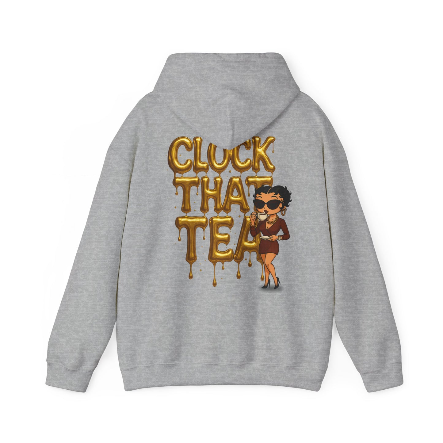 Clock That Tea Hooded Sweatshirt, Fun Unisex Hoodie, Cozy Sweatshirt Gift for Tea Lovers, Stylish Casual Wear, Perfect for Any Season
