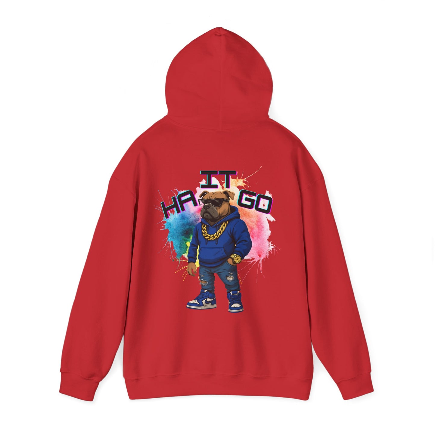 Ha It Go Cool Hipster Dog Hoodie, Streetwear Unisex Sweatshirt, Funny Pet Lover Gift, Casual Stylish Pullover, Colorful Graphic Sweatshirt