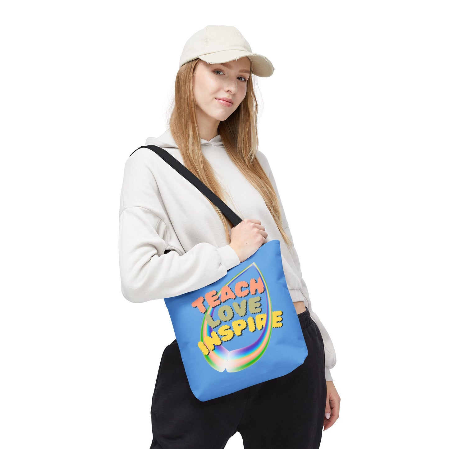 Teach Love Inspire, Inspirational Tote Bag, Teach Love Inspire, Motivational Bag, Teacher Gift, Bright Colorful Tote, Eco-Friendly Shopping Bag