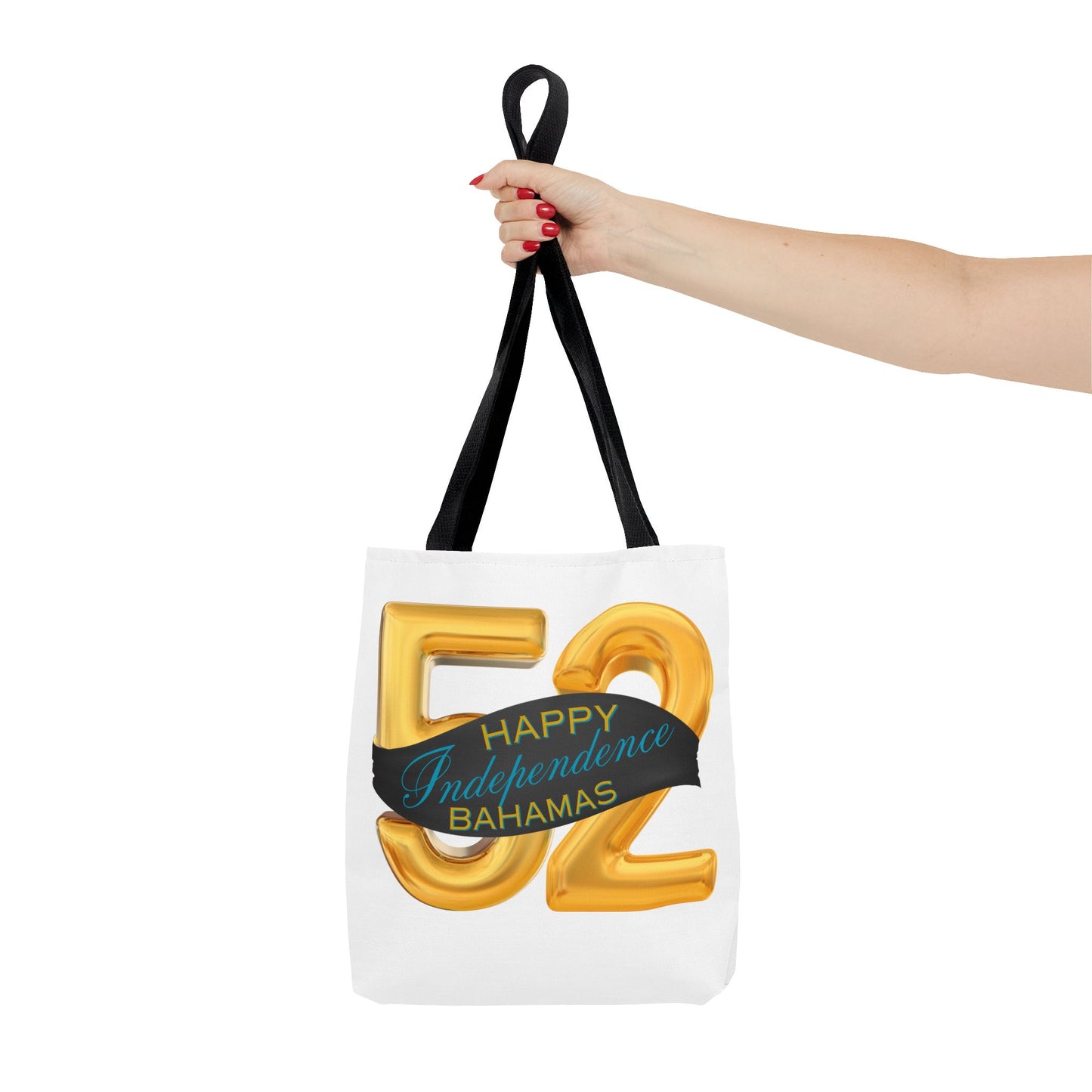 Happy Independence Day Bahamas Gold 52 Tote Bag, Celebratory Tote, Gift for Independence Day, Summer Vibes, Beach Bag, Colorful Accessories