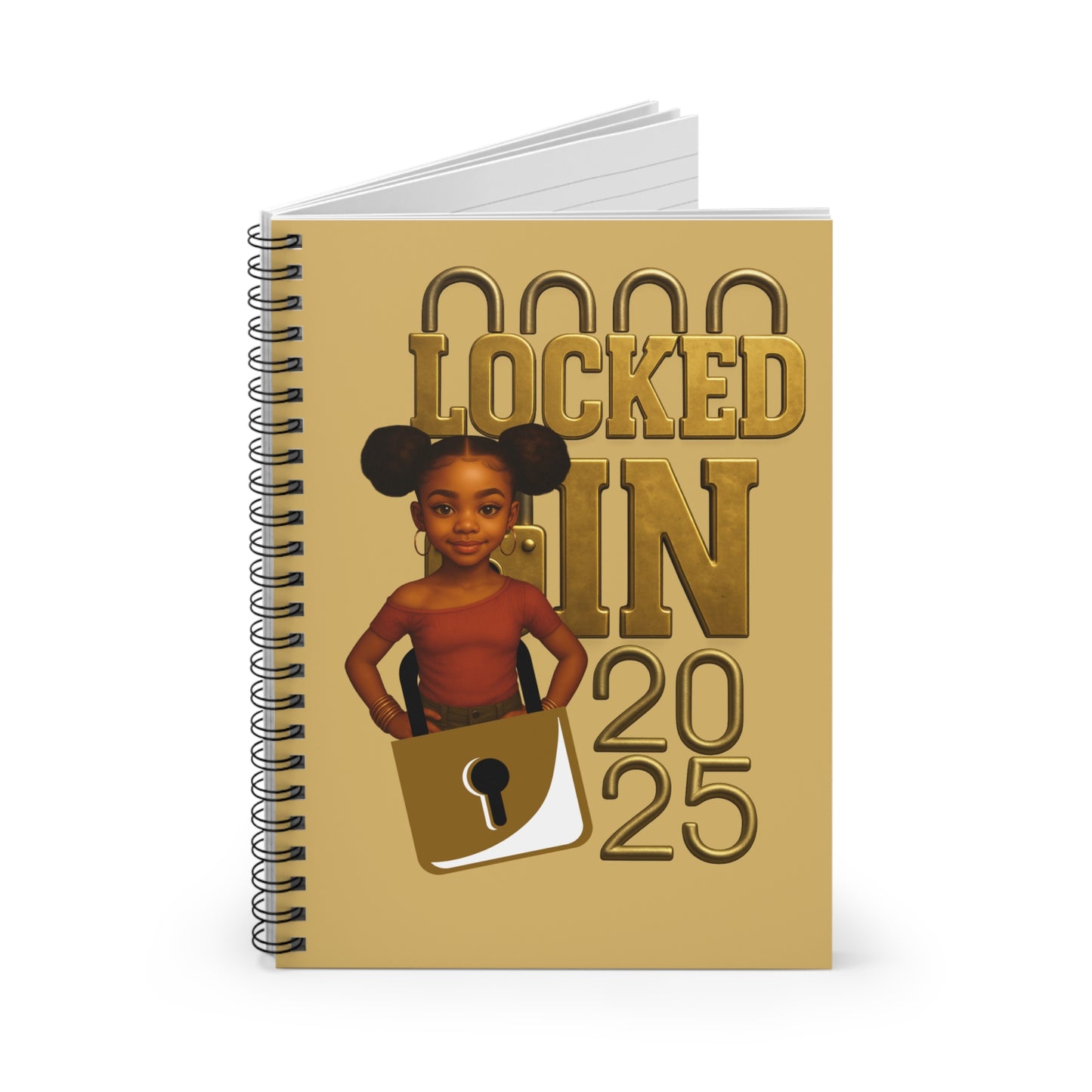 Locked In 2025 Vibrant Spiral Notebook - Fun and Functional, Perfect for Students, Artists, Gift for Birthdays, Hobbies, and Journaling