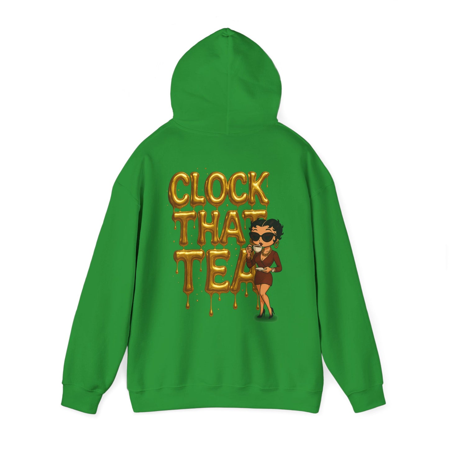 Clock That Tea Hooded Sweatshirt, Fun Unisex Hoodie, Cozy Sweatshirt Gift for Tea Lovers, Stylish Casual Wear, Perfect for Any Season