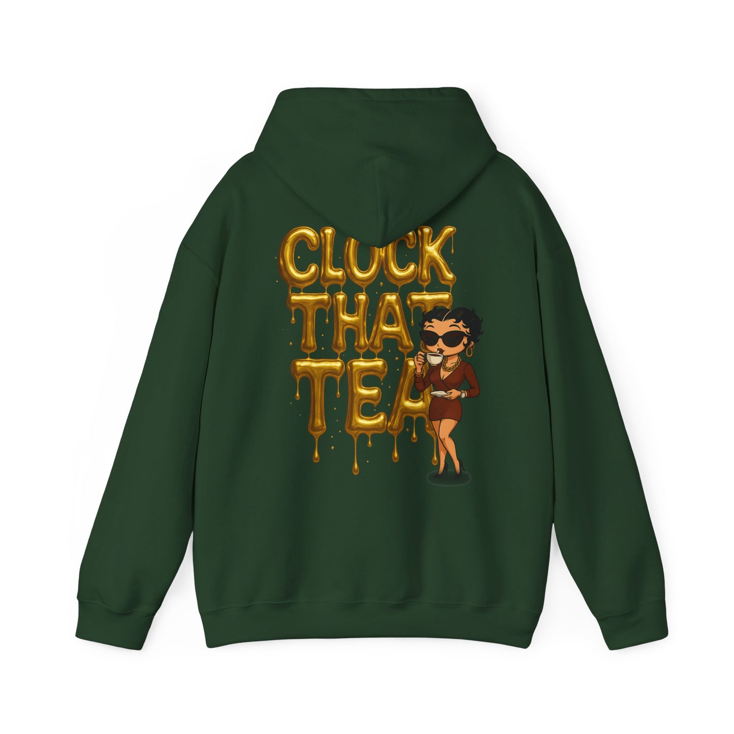 Clock That Tea Hooded Sweatshirt, Fun Unisex Hoodie, Cozy Sweatshirt Gift for Tea Lovers, Stylish Casual Wear, Perfect for Any Season