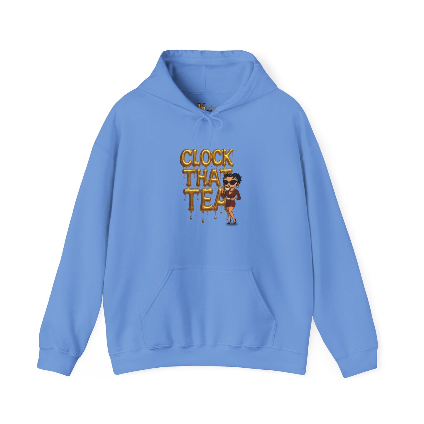 Clock That Tea Hooded Sweatshirt, Fun Unisex Hoodie, Cozy Sweatshirt Gift for Tea Lovers, Stylish Casual Wear, Perfect for Any Season