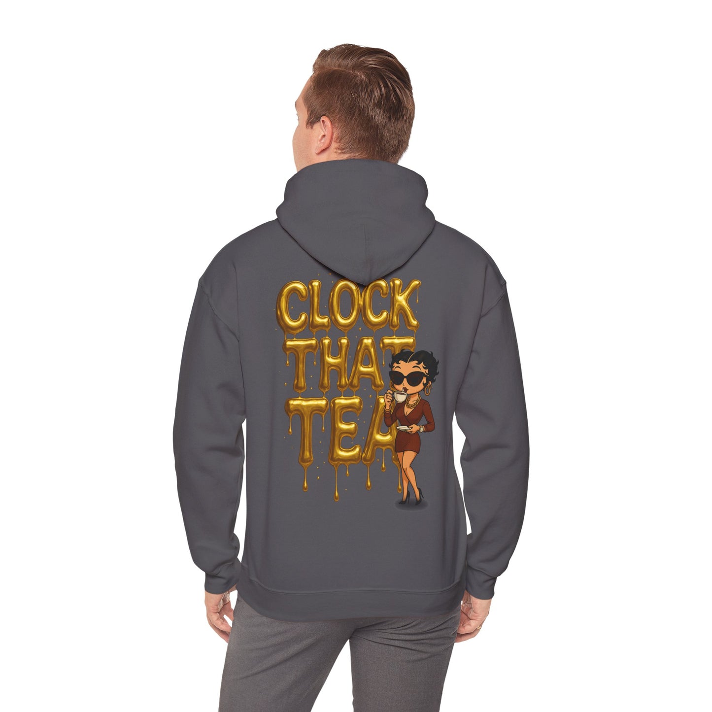 Clock That Tea Hooded Sweatshirt, Fun Unisex Hoodie, Cozy Sweatshirt Gift for Tea Lovers, Stylish Casual Wear, Perfect for Any Season