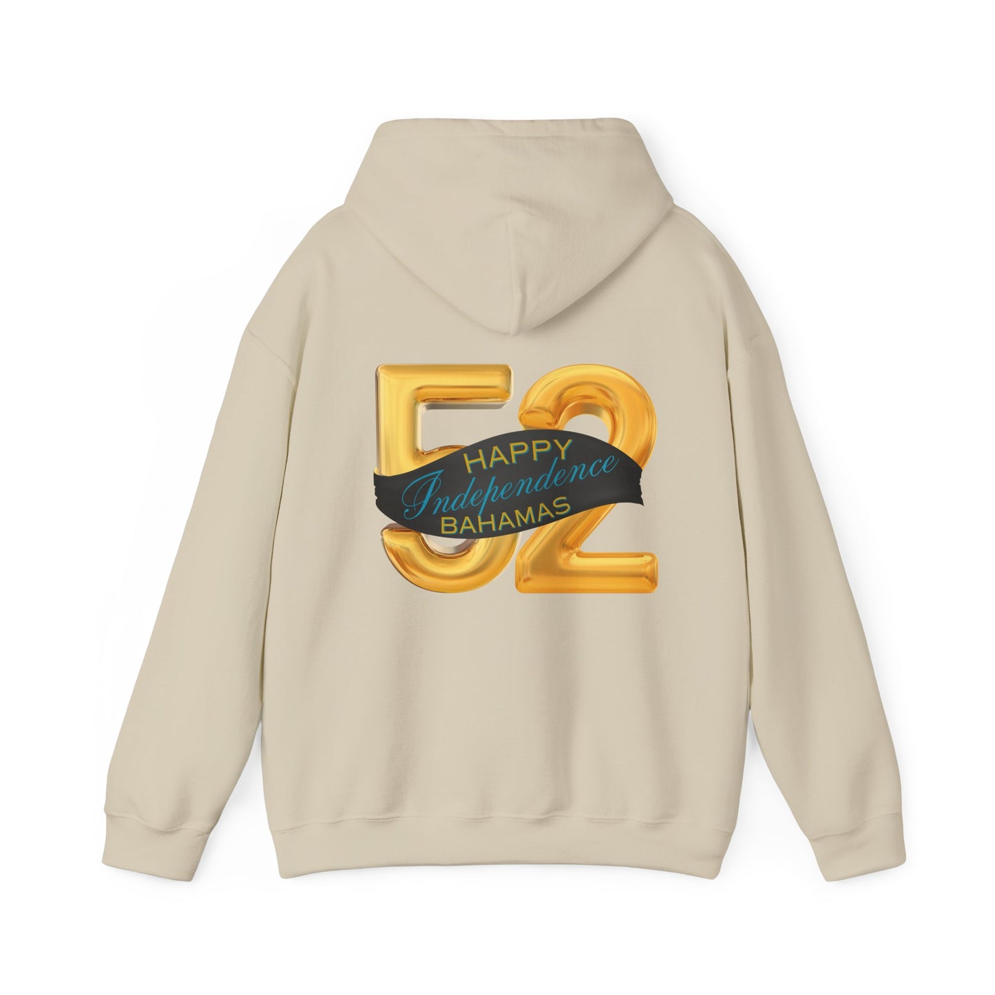 Happy 52nd Independence Blue Stripe Bahamas Hoodie, Cozy Sweatshirt, 52nd Anniversary Gift, Unisex Pullover, Festive Celebration Apparel