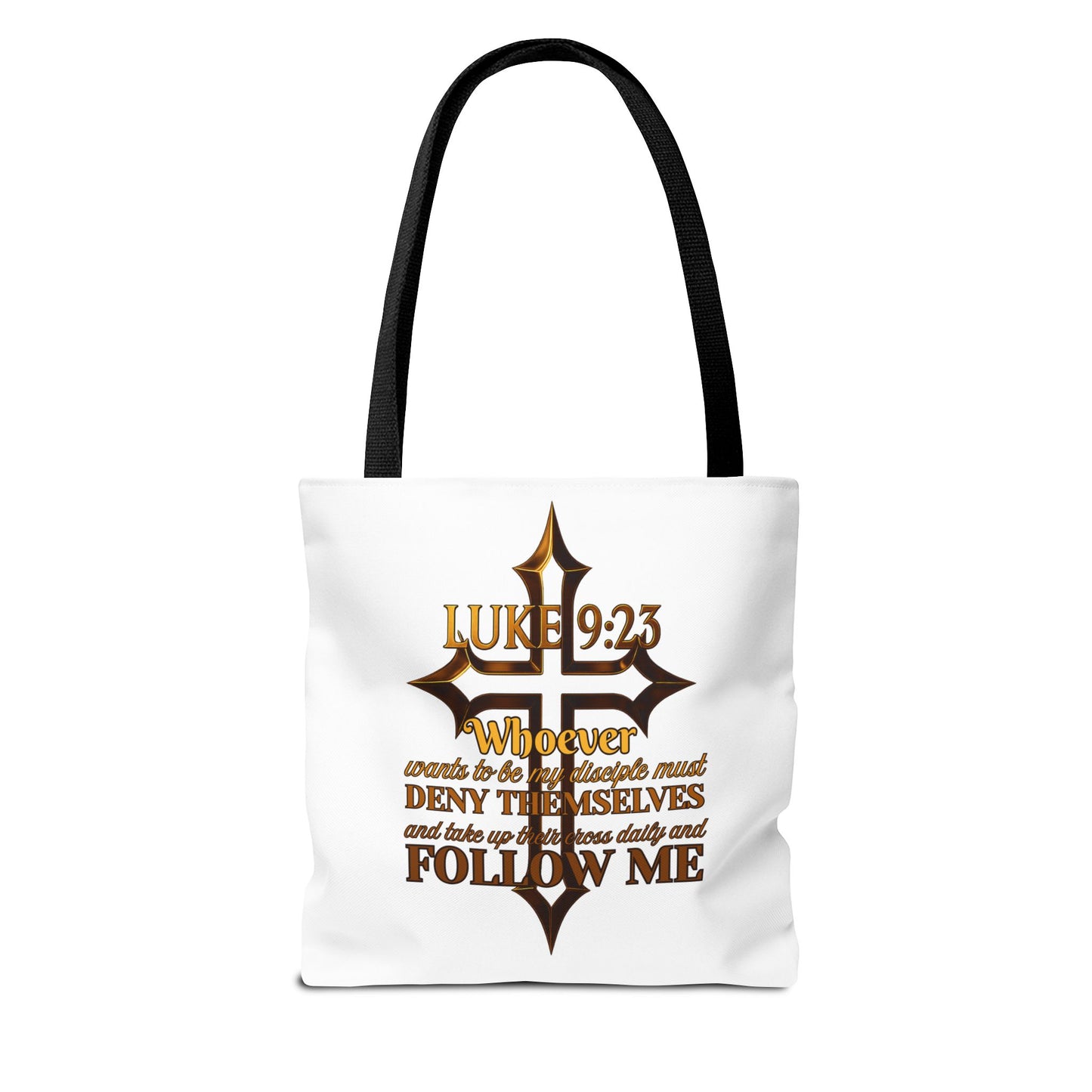 Luke 9:23 Inspirational Cross Tote Bag, Christian Faith Bag, Scripture Motivational Tote, Gift for Believers, Luke 9:23 Bag, Everyday Carry