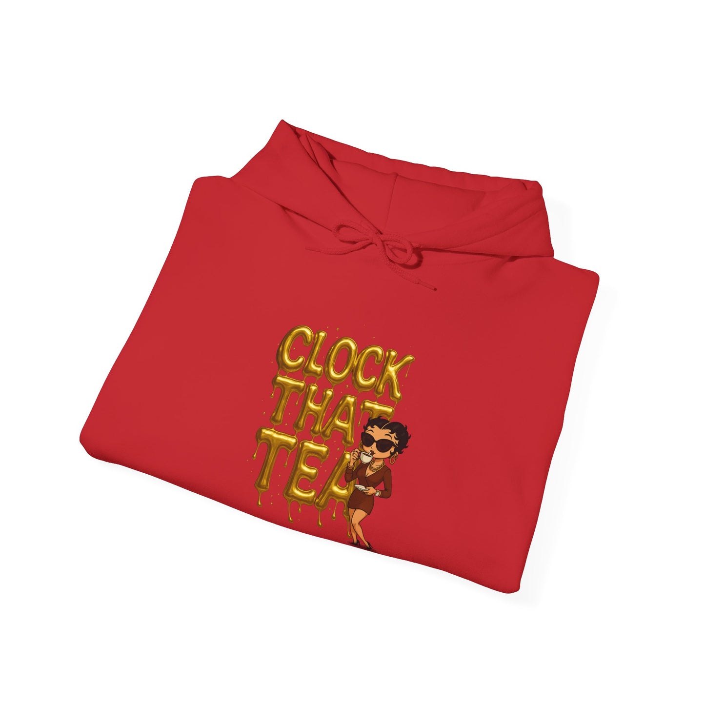 Clock That Tea Hooded Sweatshirt, Fun Unisex Hoodie, Cozy Sweatshirt Gift for Tea Lovers, Stylish Casual Wear, Perfect for Any Season