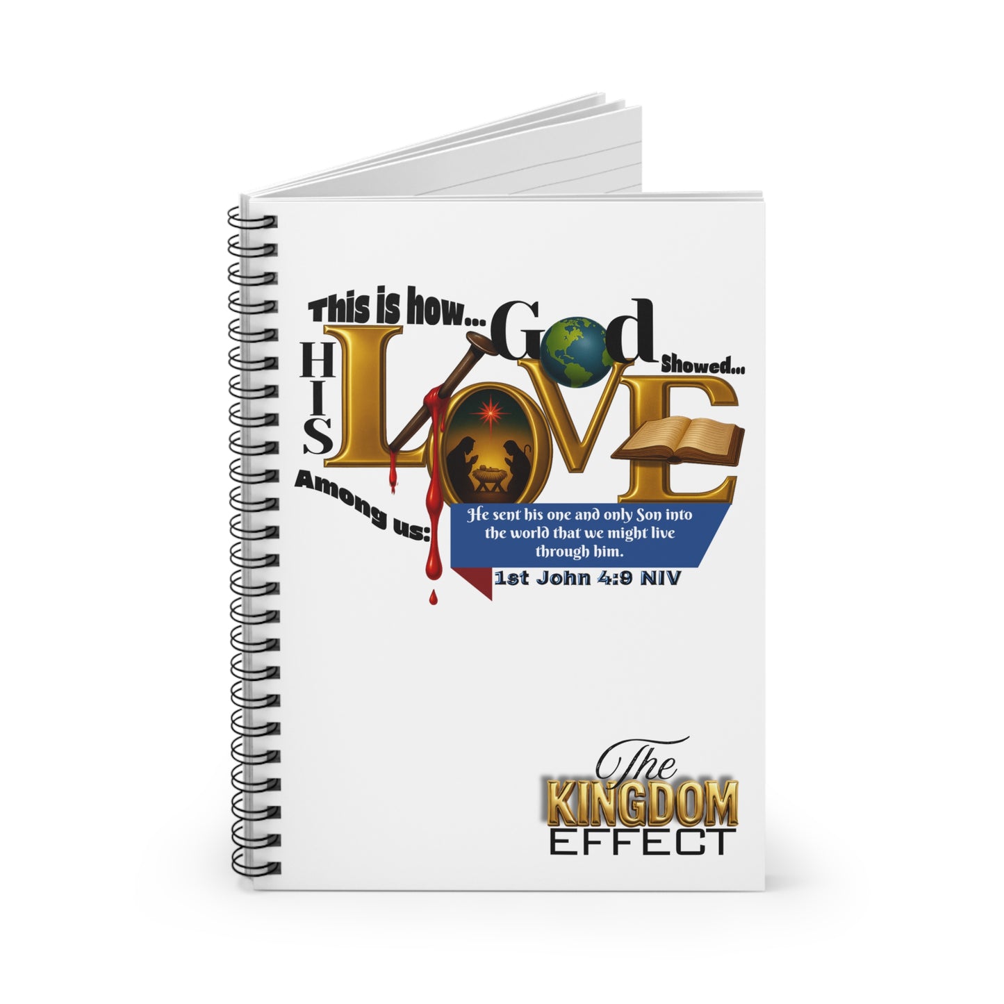 1st John 4:9, Inspirational Spiral Notebook - God's Love Design