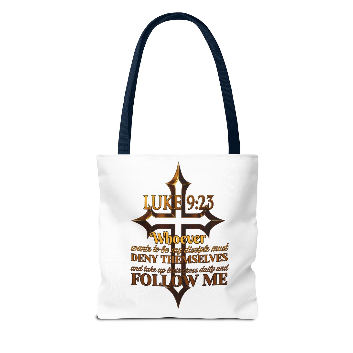 Luke 9:23 Inspirational Cross Tote Bag, Christian Faith Bag, Scripture Motivational Tote, Gift for Believers, Luke 9:23 Bag, Everyday Carry