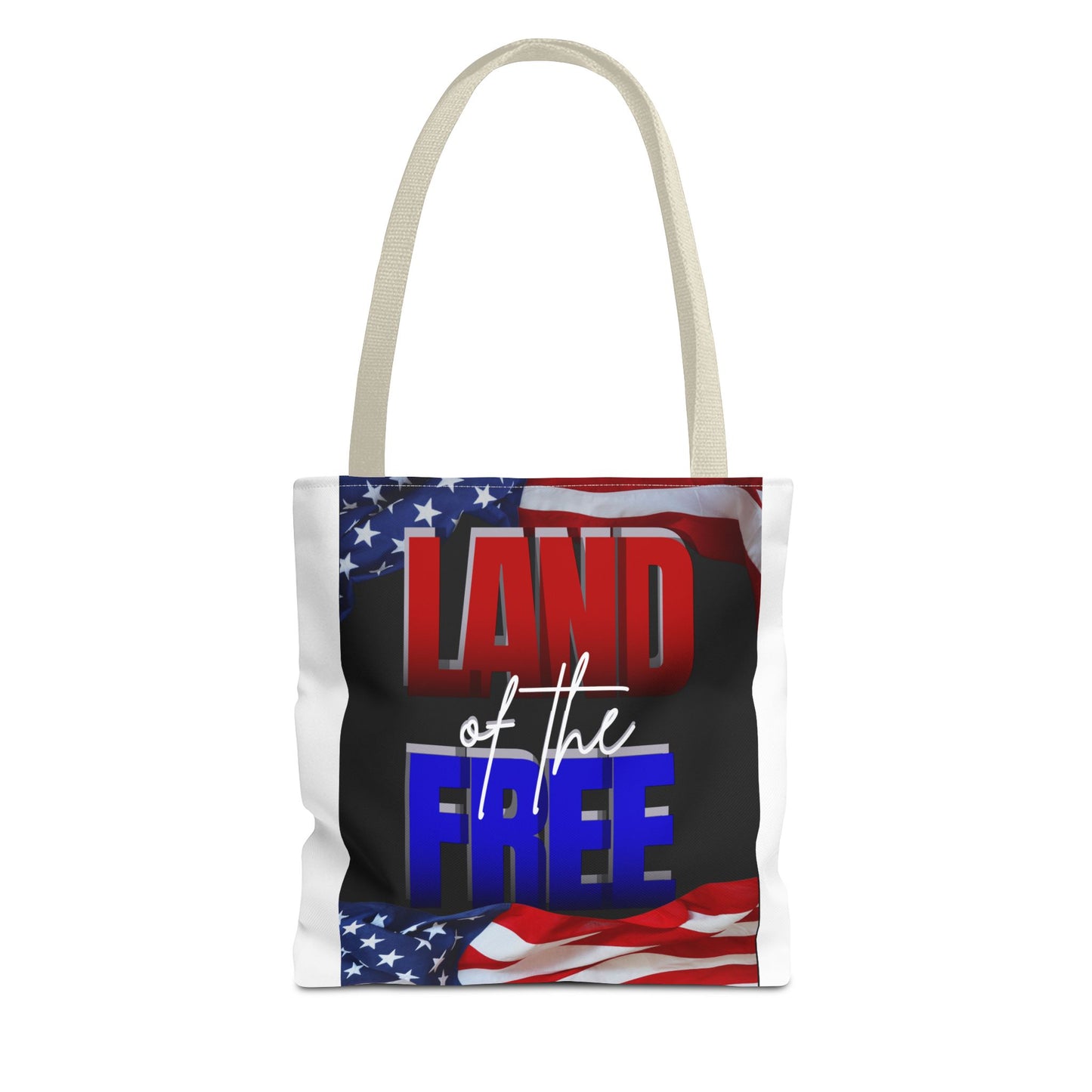 Patriotic Tote Bag - Land of the Free, Home of the Brave, USA Flag, Fourth of July, Gift for Patriots, Summer Fun