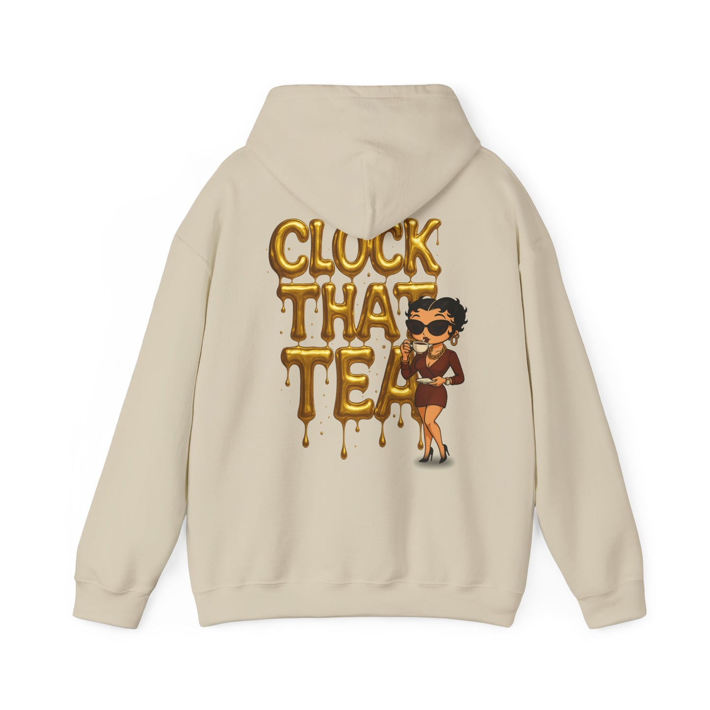 Clock That Tea Hooded Sweatshirt, Fun Unisex Hoodie, Cozy Sweatshirt Gift for Tea Lovers, Stylish Casual Wear, Perfect for Any Season