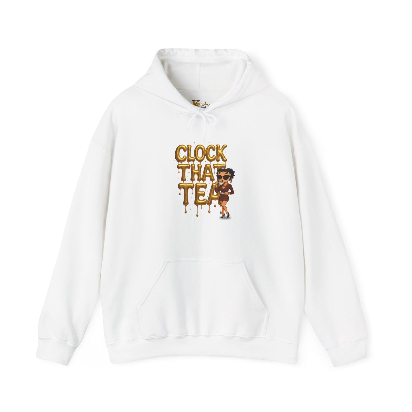 Clock That Tea Hooded Sweatshirt, Fun Unisex Hoodie, Cozy Sweatshirt Gift for Tea Lovers, Stylish Casual Wear, Perfect for Any Season