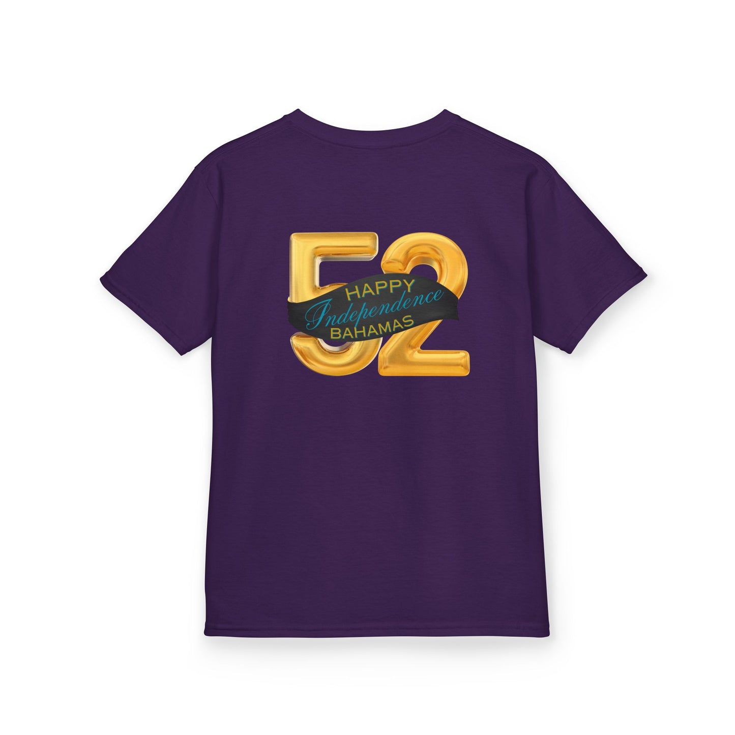 Happy 52nd Independence Blue Stripe Bahamas Kids Tee, Fun Kids Shirt, Celebration T-Shirt, Birthday Gift, Summer Apparel, Independence Day Outfit