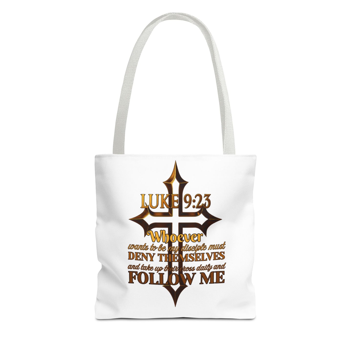 Luke 9:23 Inspirational Cross Tote Bag, Christian Faith Bag, Scripture Motivational Tote, Gift for Believers, Luke 9:23 Bag, Everyday Carry