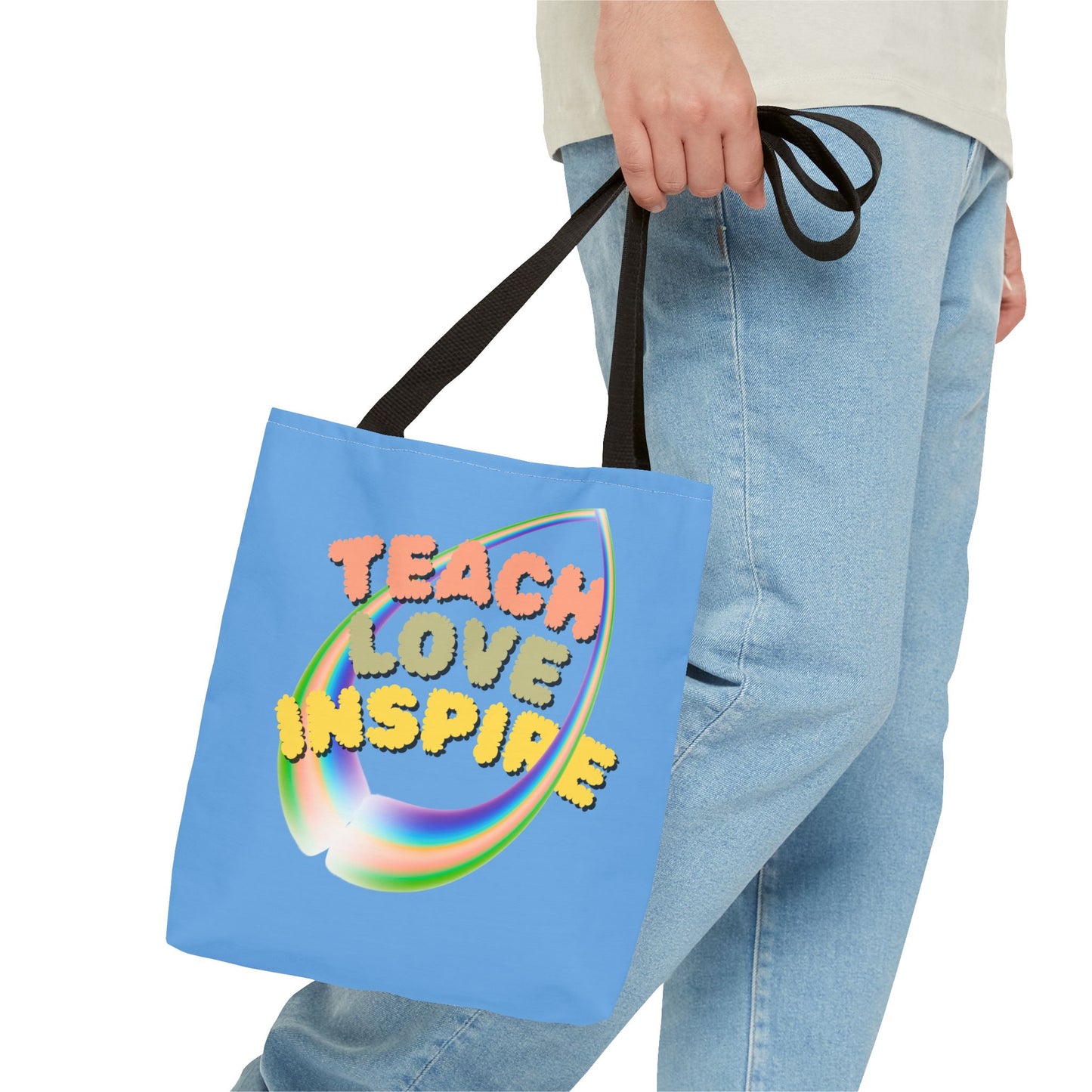 Teach Love Inspire, Inspirational Tote Bag, Teach Love Inspire, Motivational Bag, Teacher Gift, Bright Colorful Tote, Eco-Friendly Shopping Bag