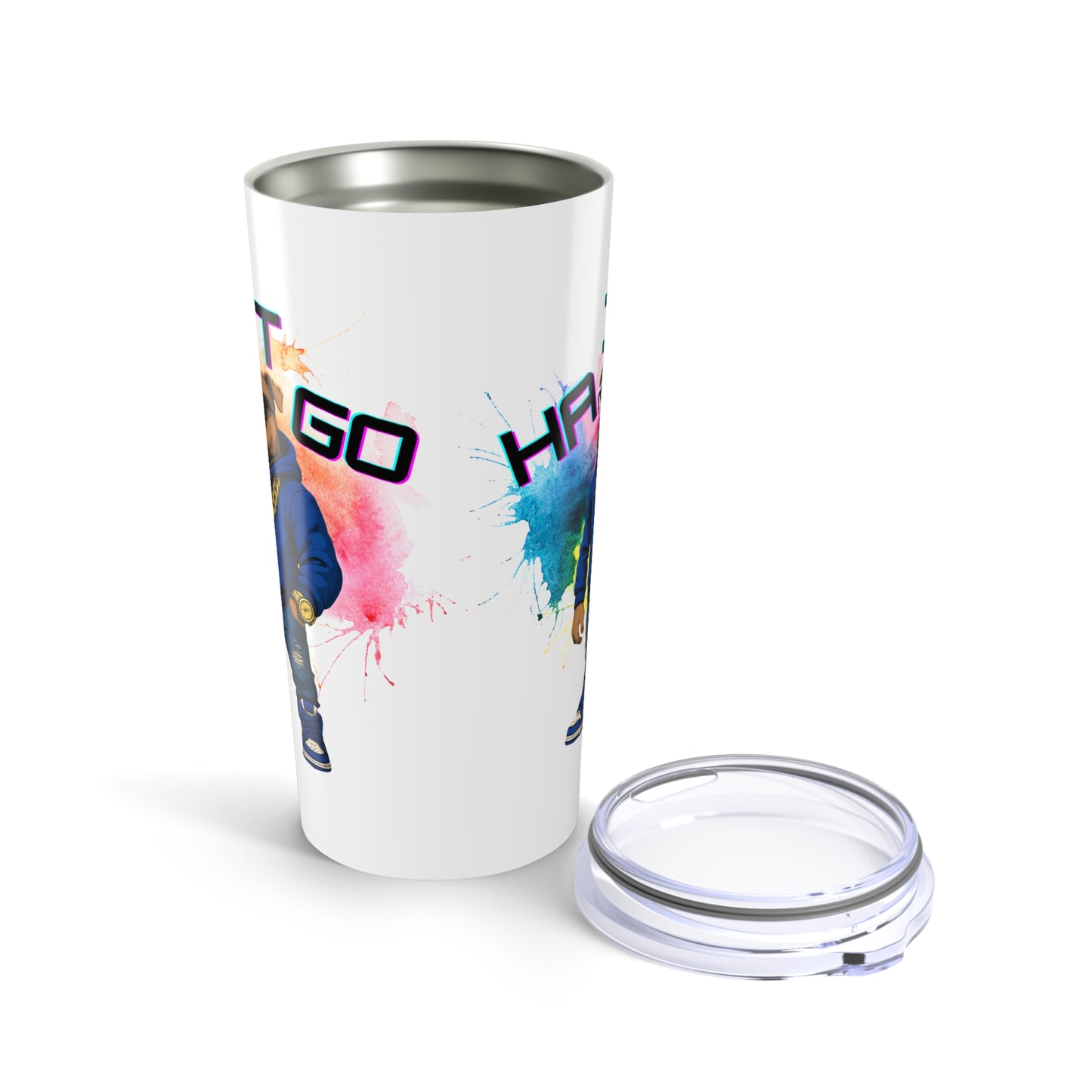 Ha It Go Black Colorful Character Tumbler, Personalized Travel Mug, Fun Drinkware, Customizable Water Bottle, Gift for Gamers, Unique Party Favor