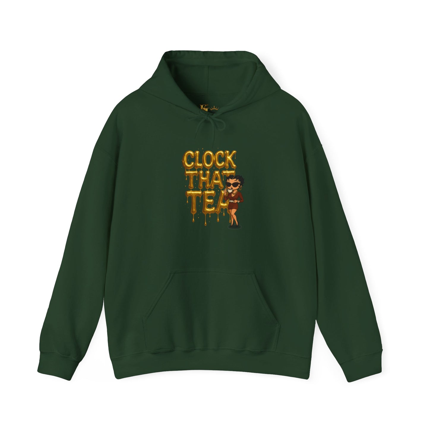 Clock That Tea Hooded Sweatshirt, Fun Unisex Hoodie, Cozy Sweatshirt Gift for Tea Lovers, Stylish Casual Wear, Perfect for Any Season