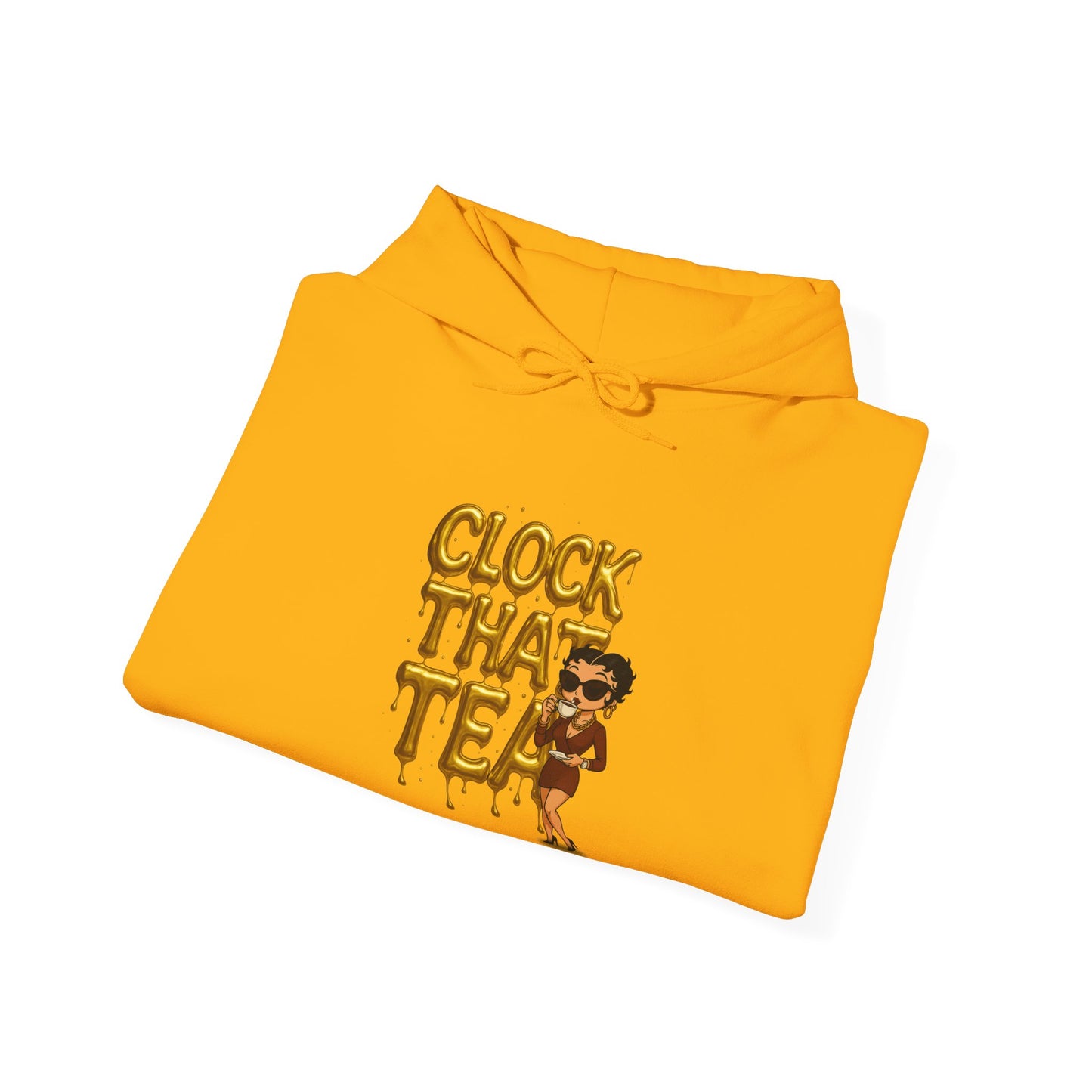 Clock That Tea Hooded Sweatshirt, Fun Unisex Hoodie, Cozy Sweatshirt Gift for Tea Lovers, Stylish Casual Wear, Perfect for Any Season