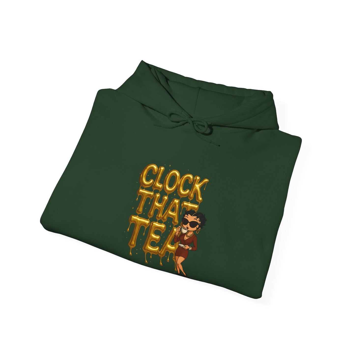 Clock That Tea Hooded Sweatshirt, Fun Unisex Hoodie, Cozy Sweatshirt Gift for Tea Lovers, Stylish Casual Wear, Perfect for Any Season