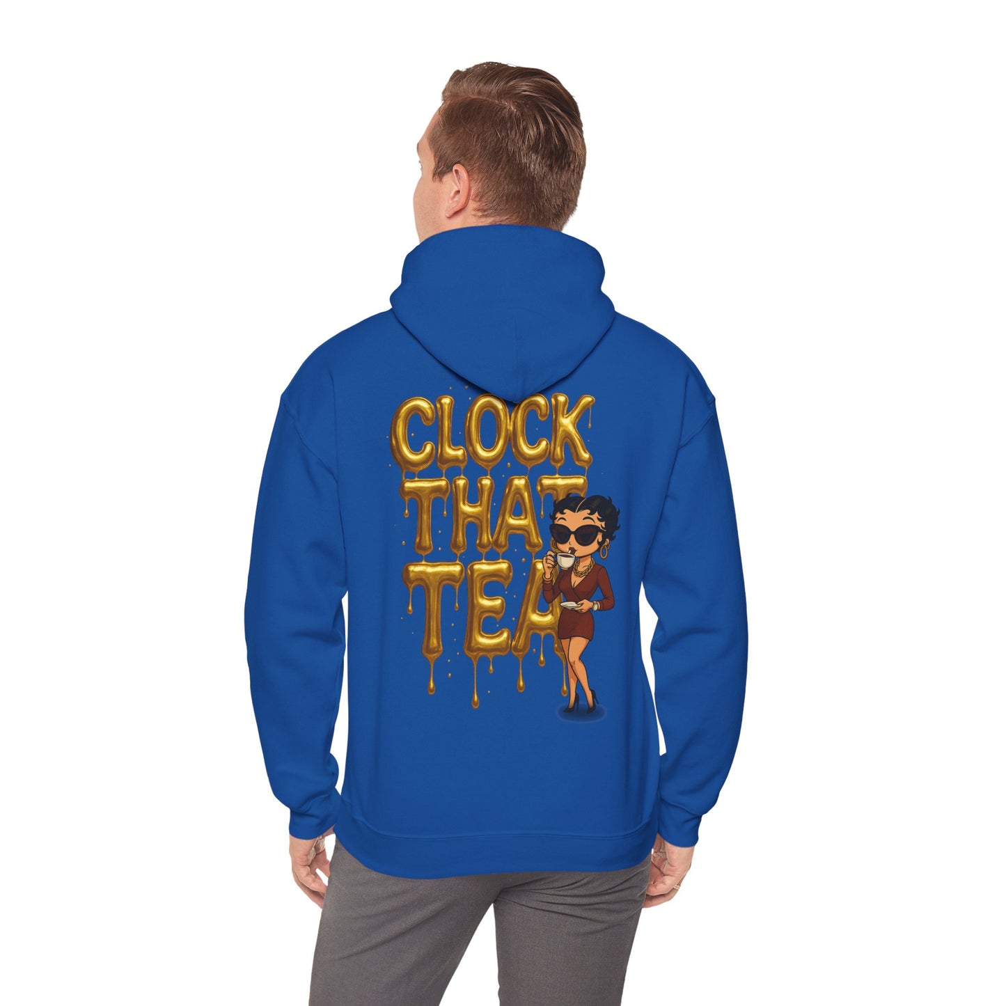 Clock That Tea Hooded Sweatshirt, Fun Unisex Hoodie, Cozy Sweatshirt Gift for Tea Lovers, Stylish Casual Wear, Perfect for Any Season