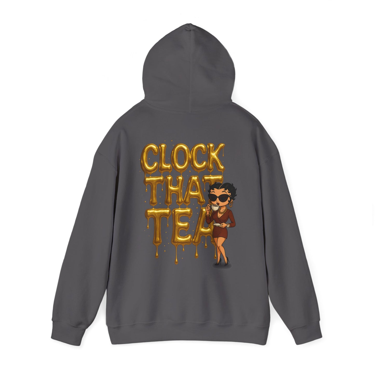 Clock That Tea Hooded Sweatshirt, Fun Unisex Hoodie, Cozy Sweatshirt Gift for Tea Lovers, Stylish Casual Wear, Perfect for Any Season