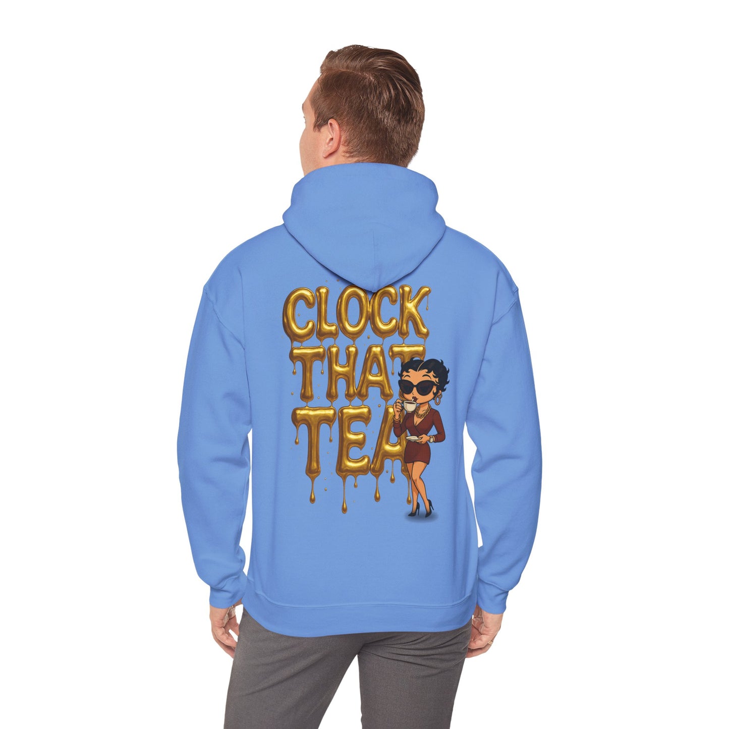 Clock That Tea Hooded Sweatshirt, Fun Unisex Hoodie, Cozy Sweatshirt Gift for Tea Lovers, Stylish Casual Wear, Perfect for Any Season