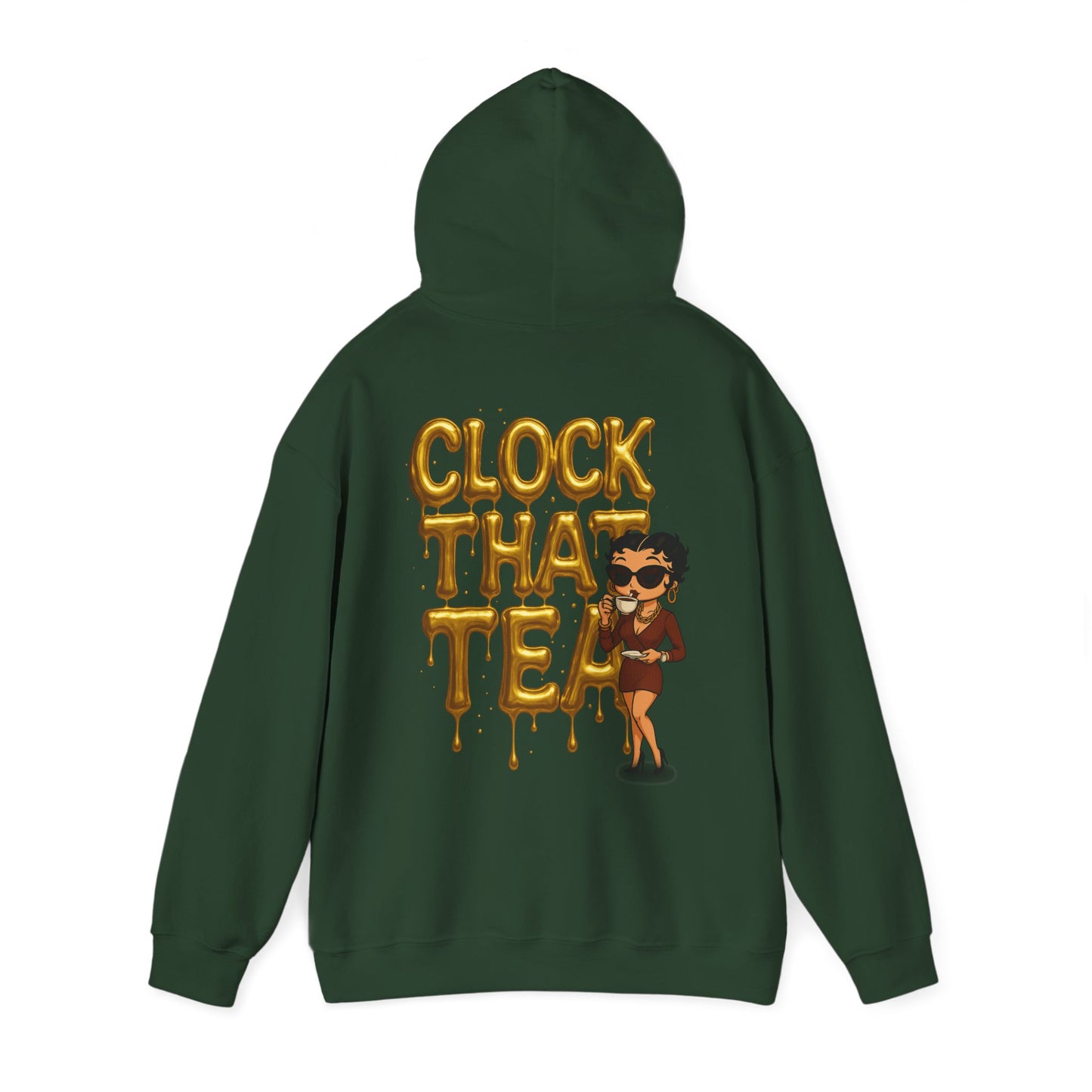 Clock That Tea Hooded Sweatshirt, Fun Unisex Hoodie, Cozy Sweatshirt Gift for Tea Lovers, Stylish Casual Wear, Perfect for Any Season