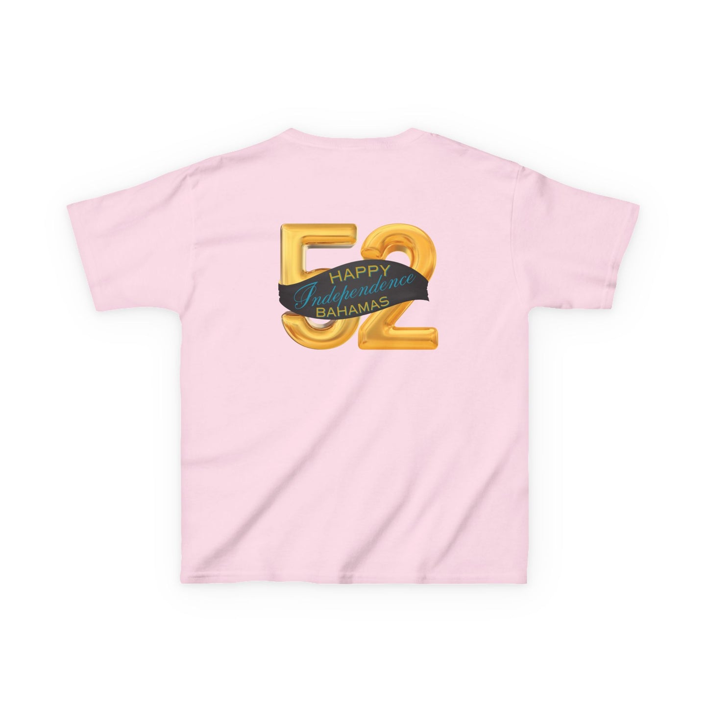 Happy 52nd Independence Blue Stripe Bahamas Kids Tee, Fun Kids Shirt, Celebration T-Shirt, Birthday Gift, Summer Apparel, Independence Day Outfit