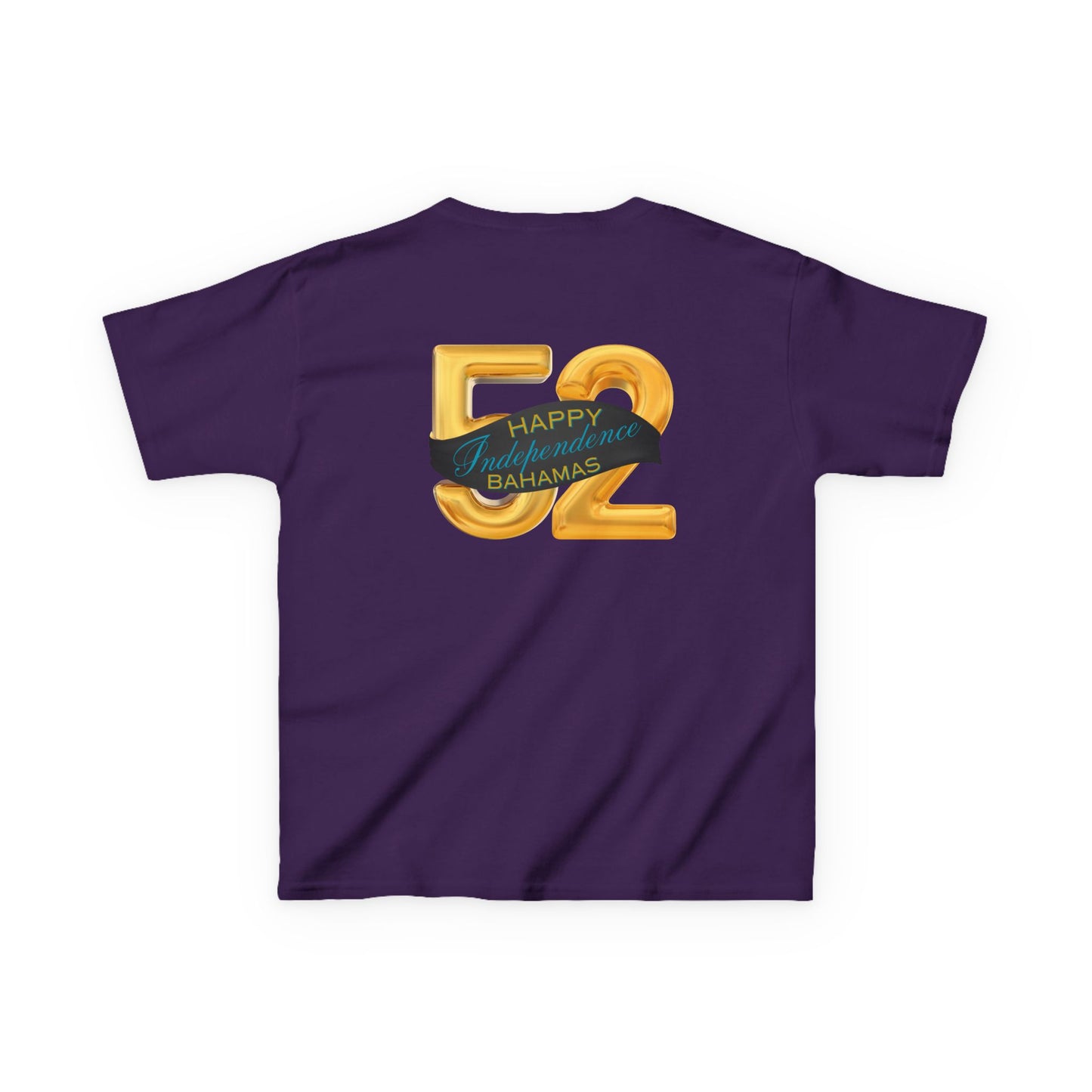 Happy 52nd Independence Blue Stripe Bahamas Kids Tee, Fun Kids Shirt, Celebration T-Shirt, Birthday Gift, Summer Apparel, Independence Day Outfit