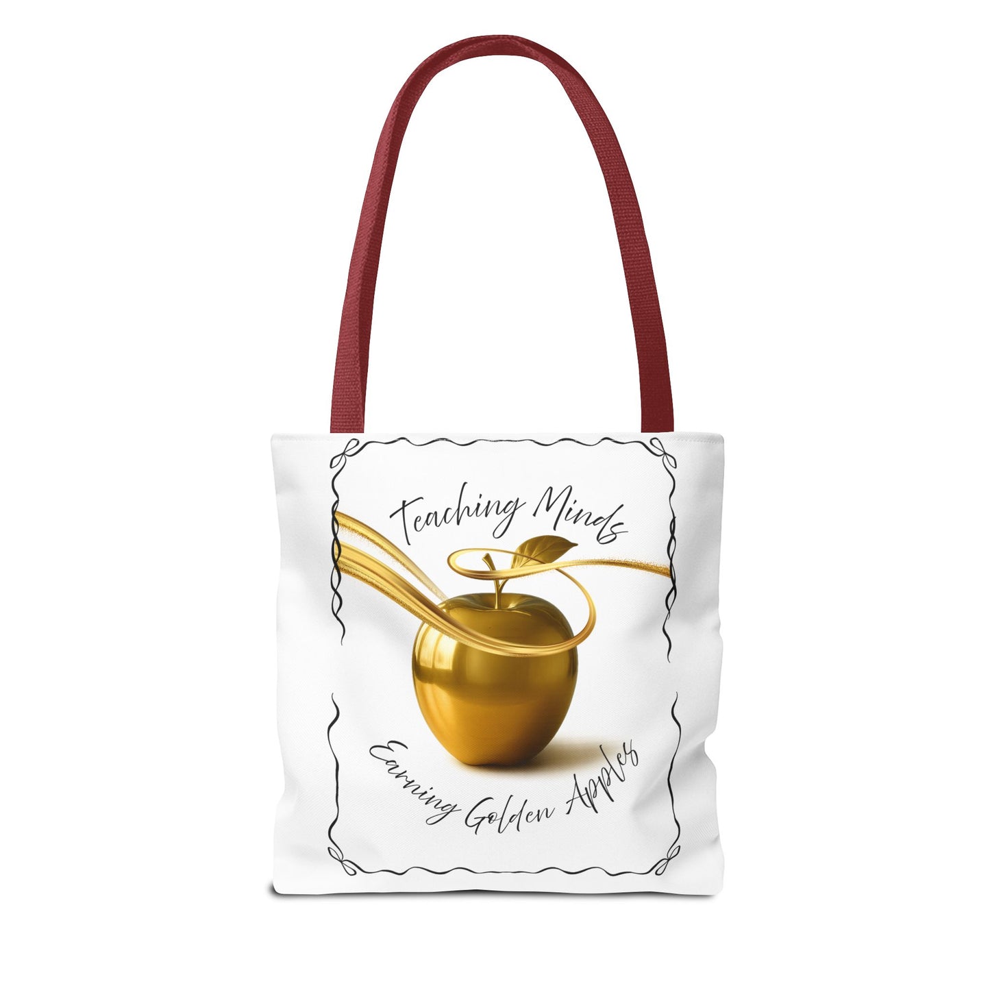 Golden Apple Teacher Tote Bag, Educational Gift Bag, Back to School, Classroom Essentials, Inspiring Quote Bag