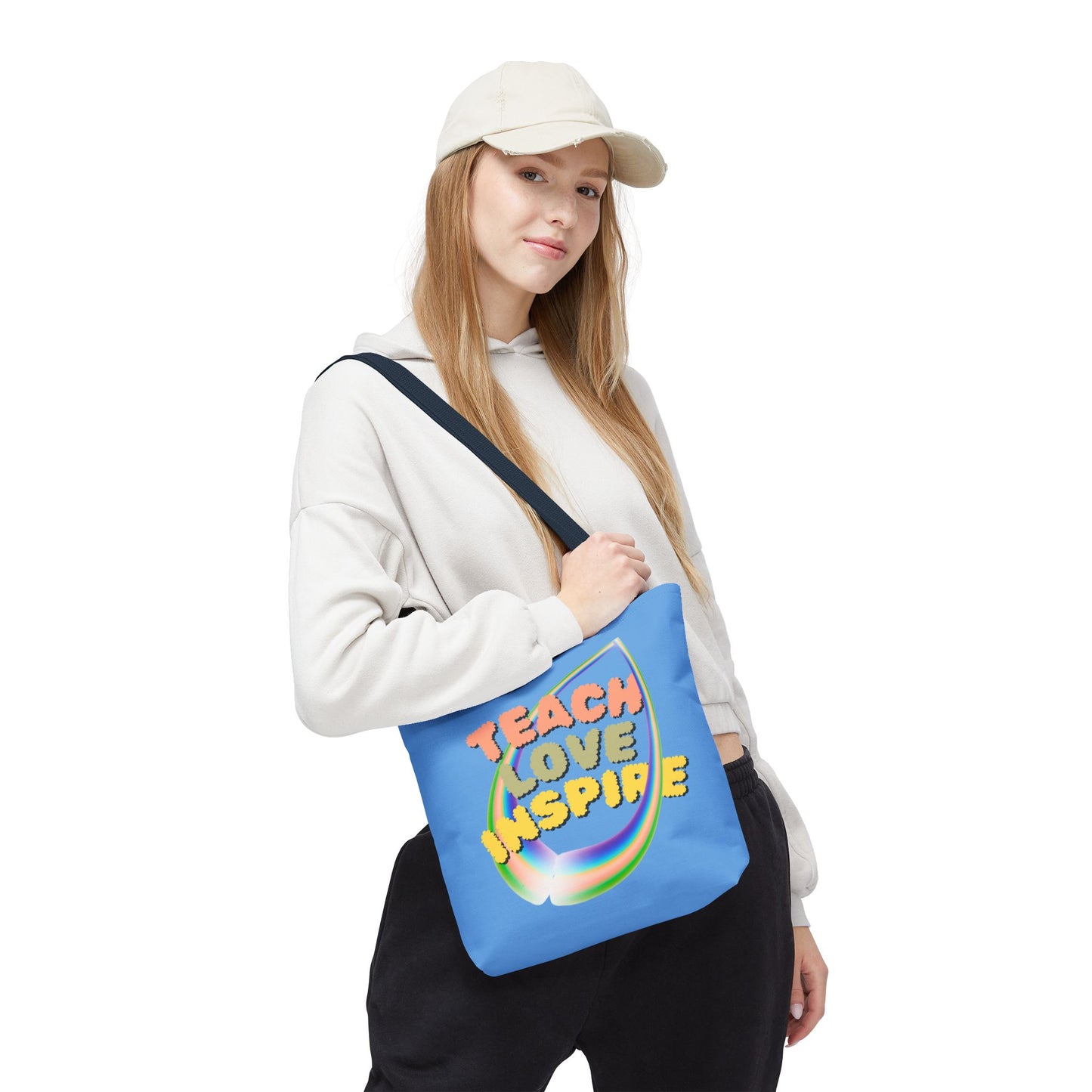 Teach Love Inspire, Inspirational Tote Bag, Teach Love Inspire, Motivational Bag, Teacher Gift, Bright Colorful Tote, Eco-Friendly Shopping Bag